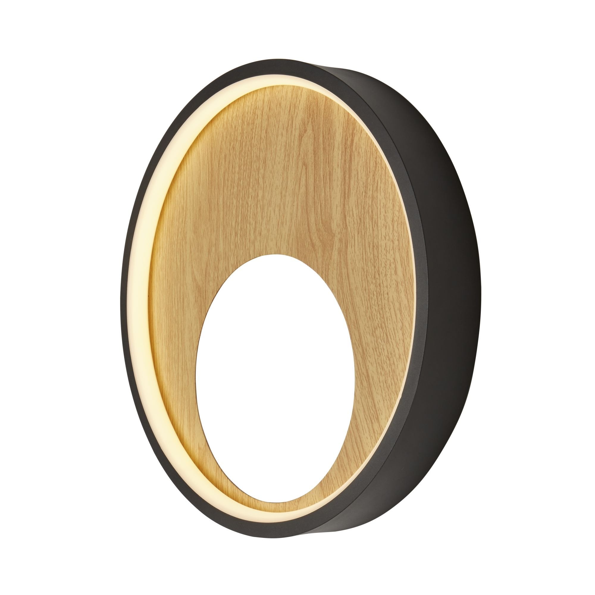 Searchlight Chambers Wall Light - Black Metal & Wood