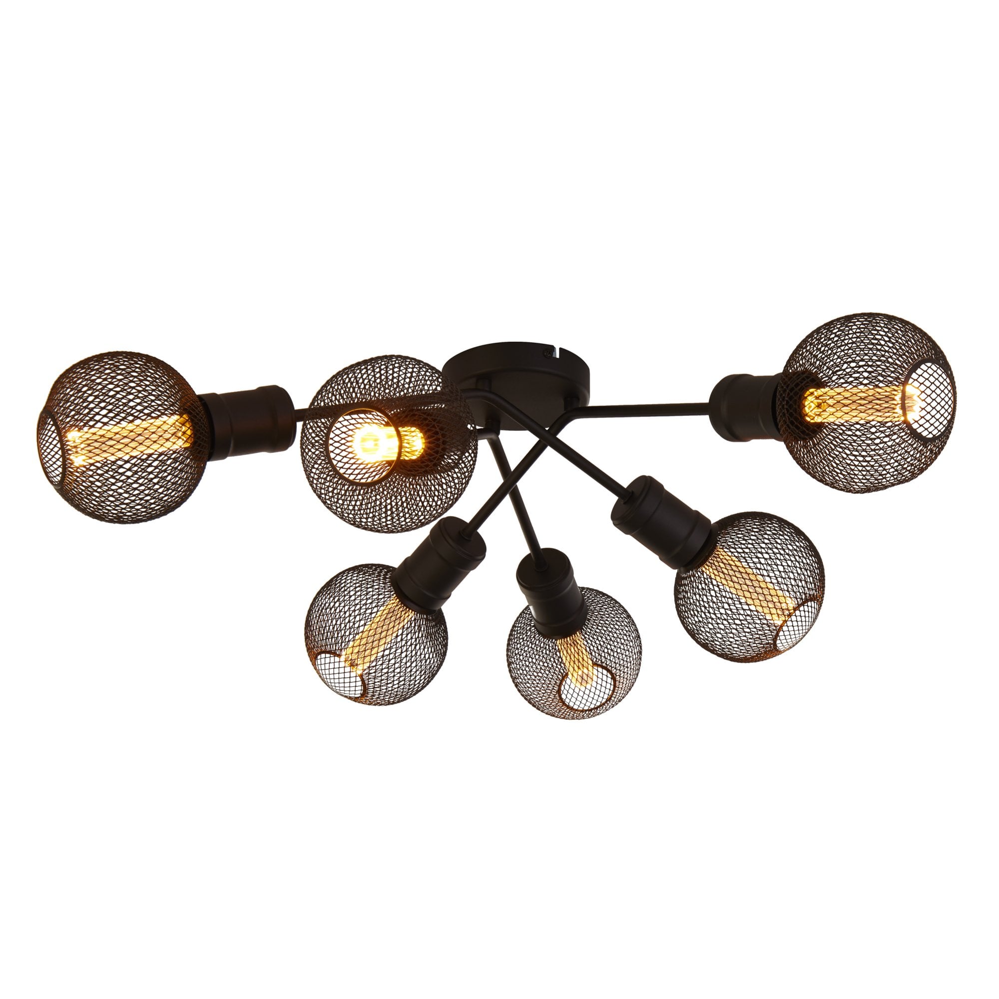 Searchlight Dalkeith 6 Light Flush - Sand Black