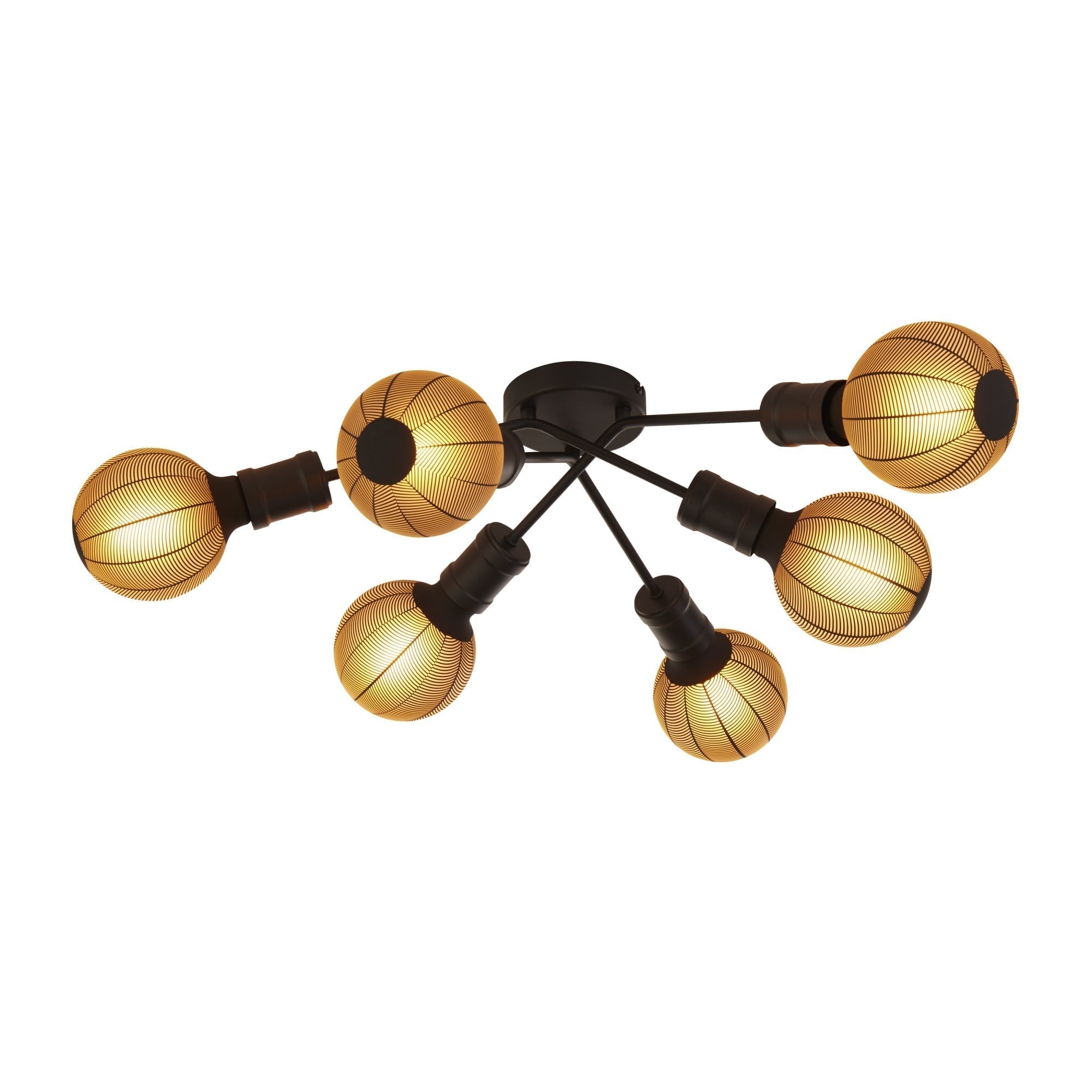 Searchlight Dalkeith 6 Light Flush - Sand Black