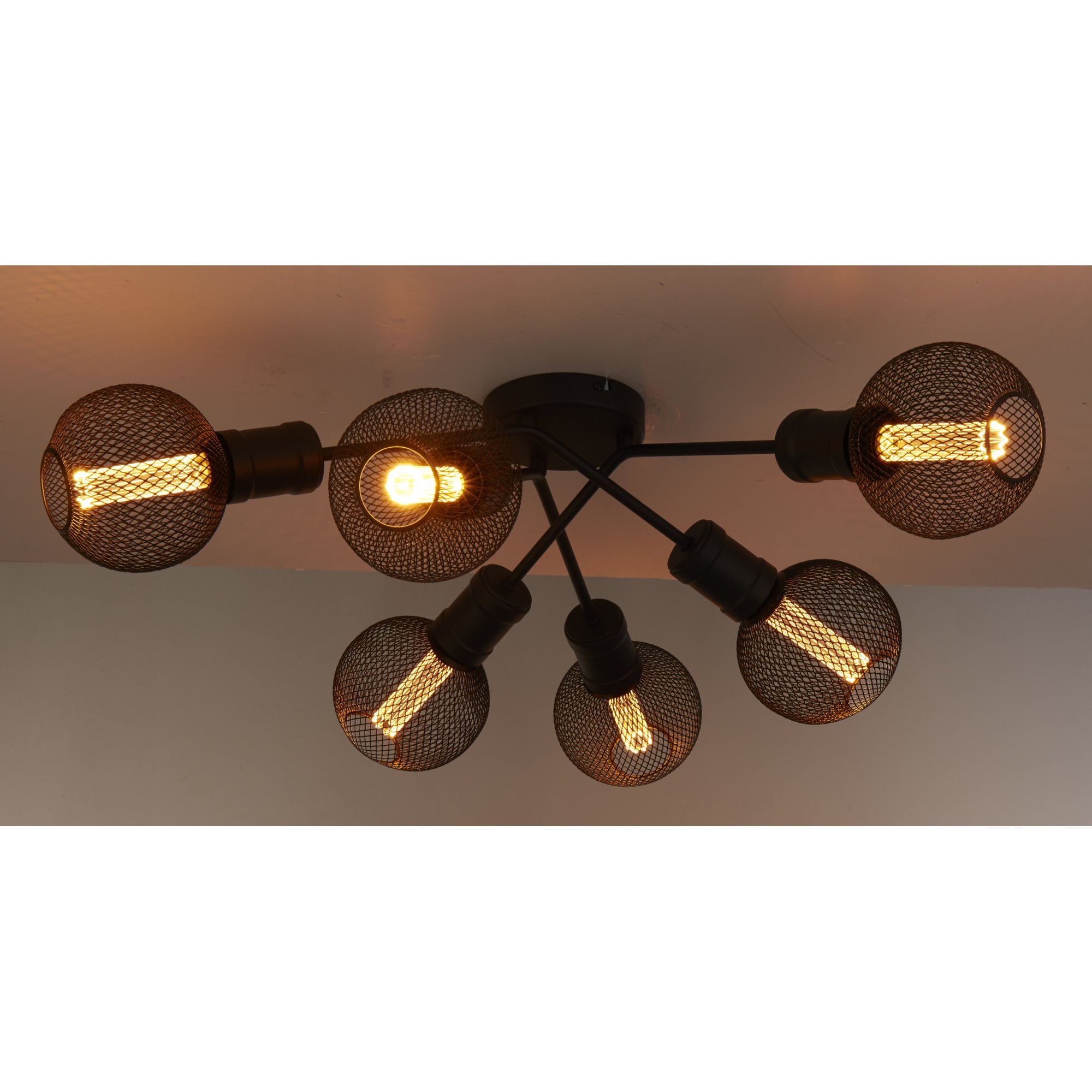 Searchlight Dalkeith 6 Light Flush - Sand Black