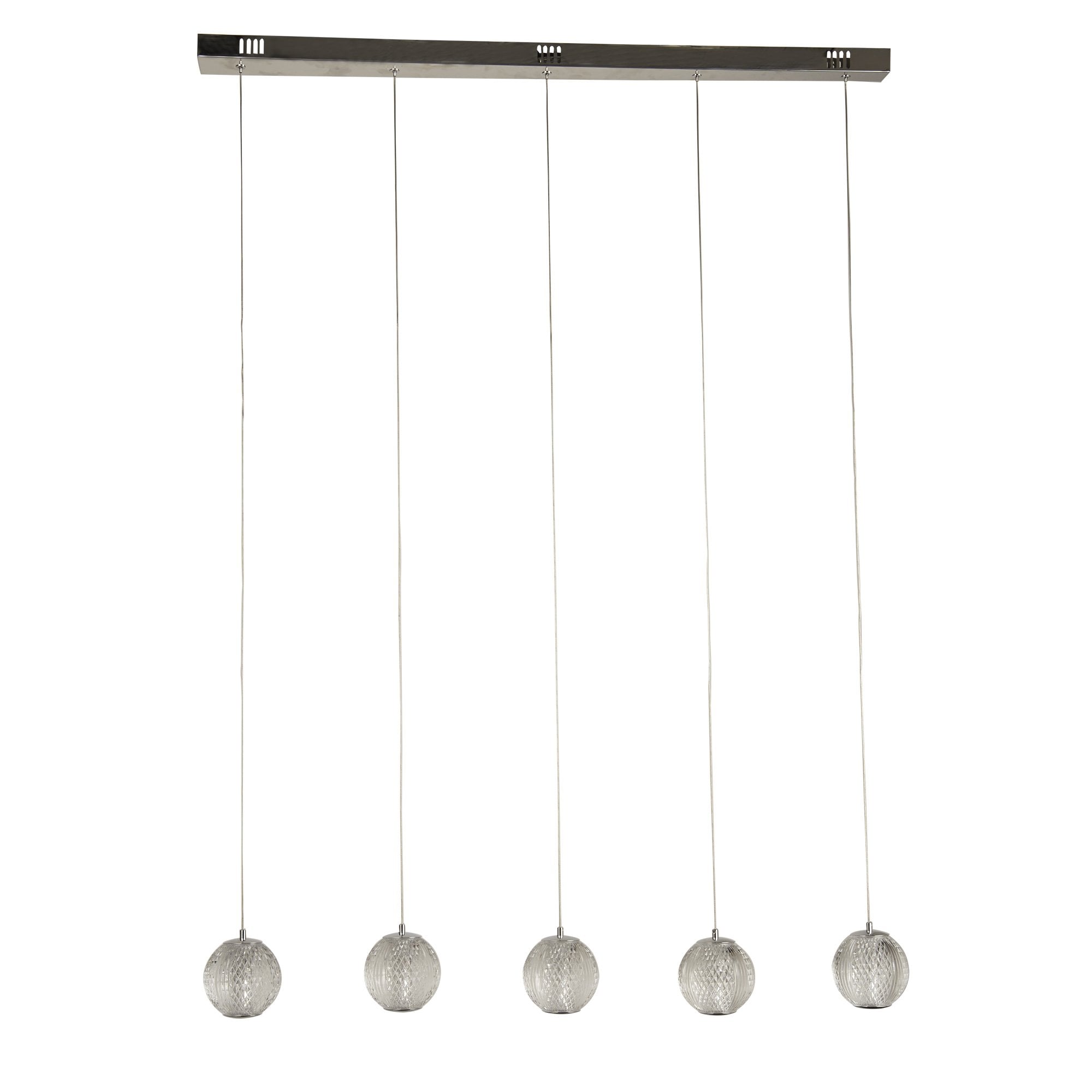 Searchlight Agnes 5 Light Bar Pendant - Chrome & Clear Acrylic