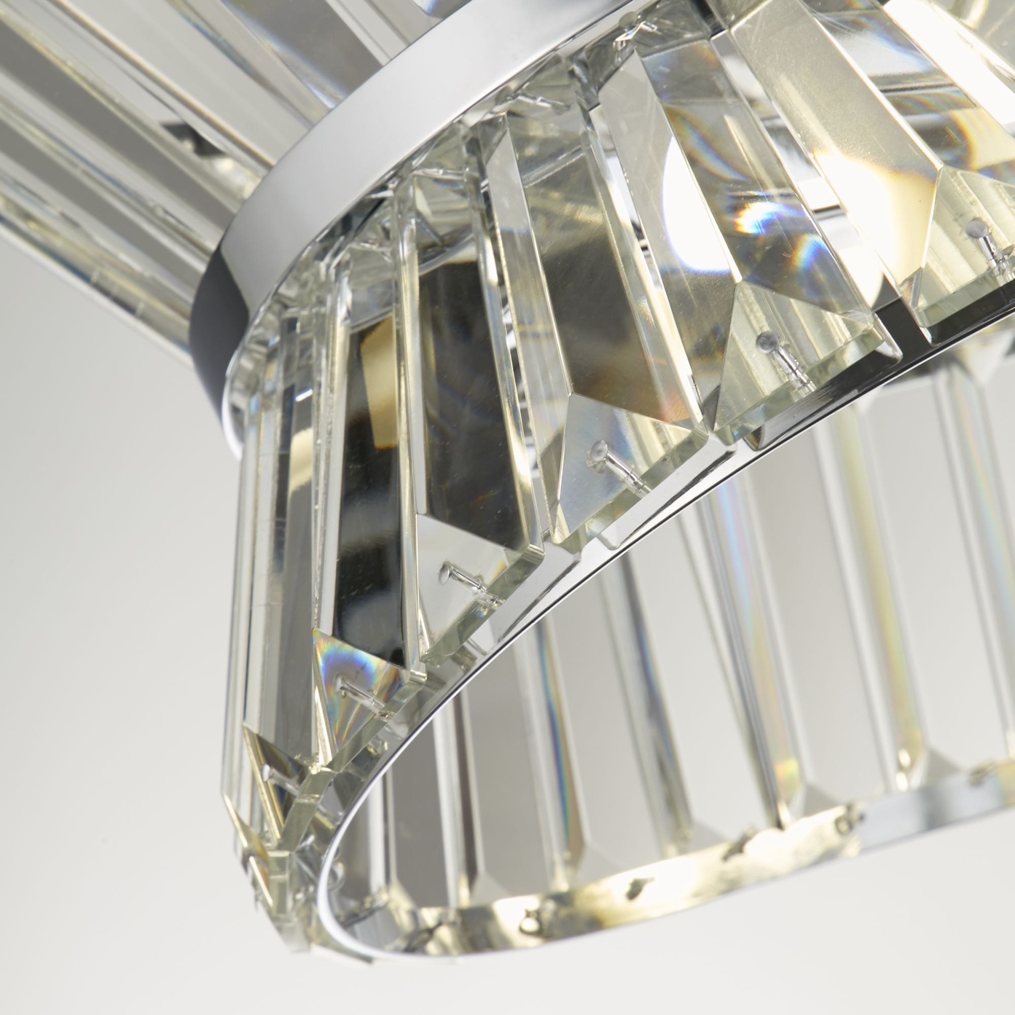 Searchlight Tetlow 10 Light Oval Pendant - Chrome & Clear Crystal