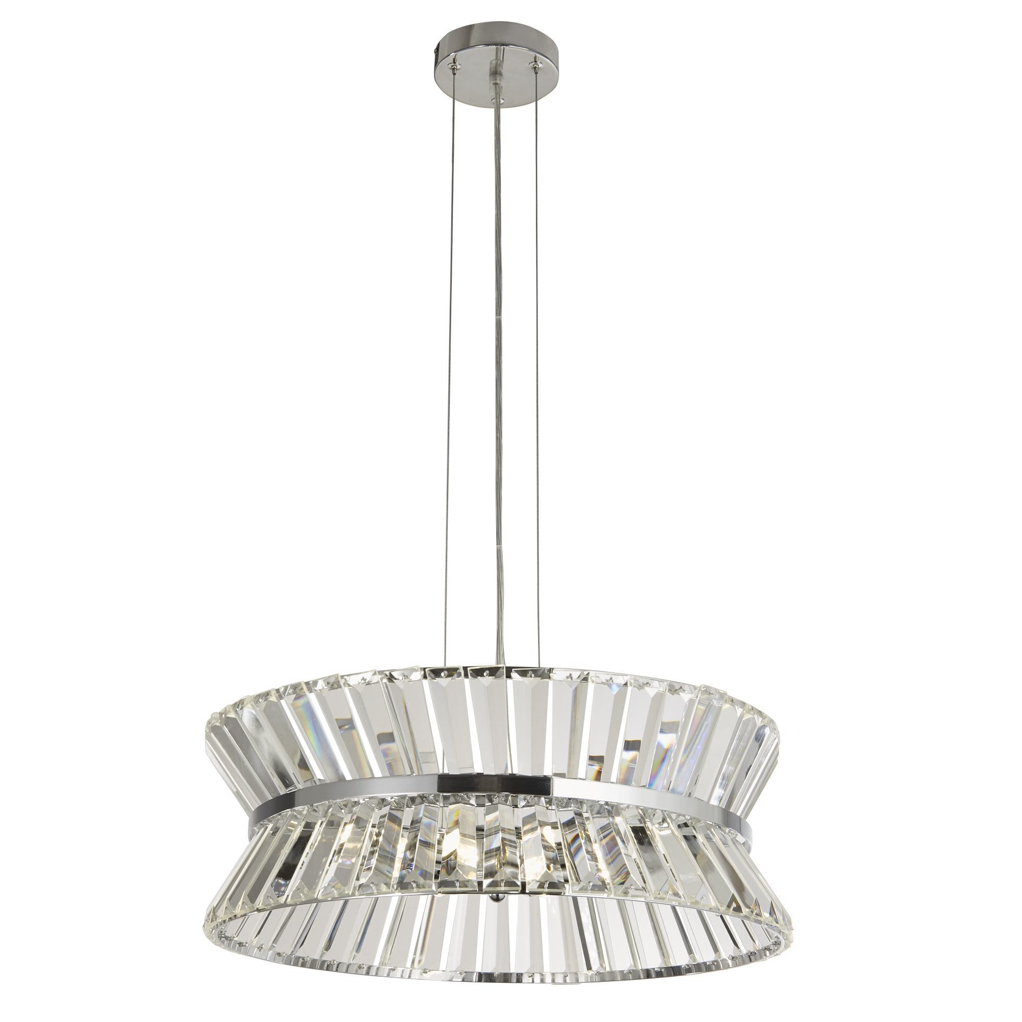 Searchlight Tetlow 7 Light Pendant/Semi-Flush - Chrome & Clear Crystal