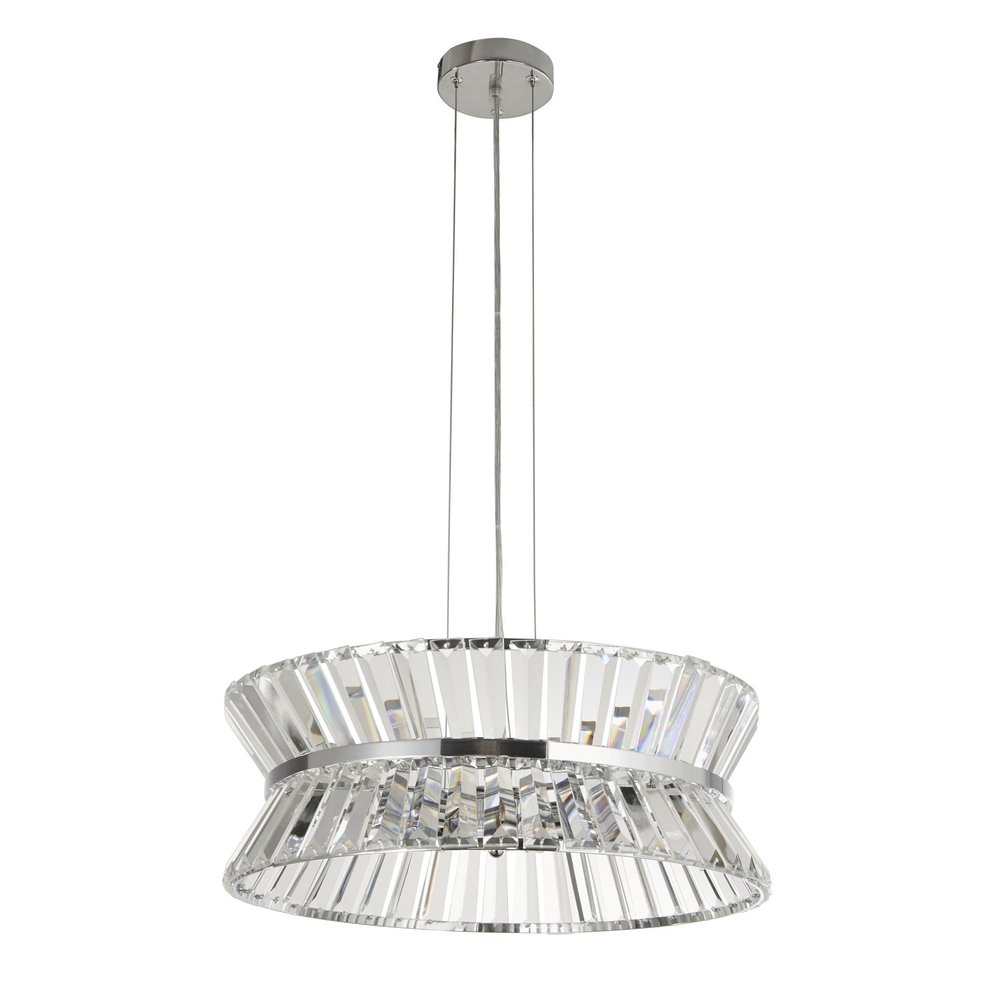 Searchlight Tetlow 7 Light Pendant/Semi-Flush - Chrome & Clear Crystal