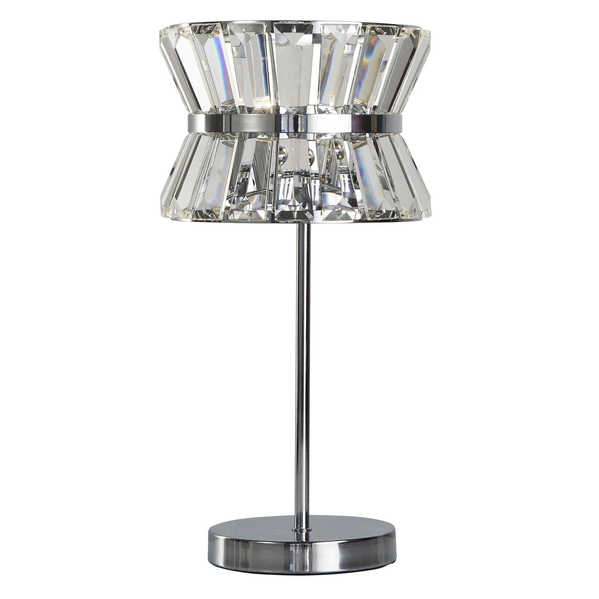 Searchlight Tetlow 2 Light Table Lamp - Chrome & Clear Crystal