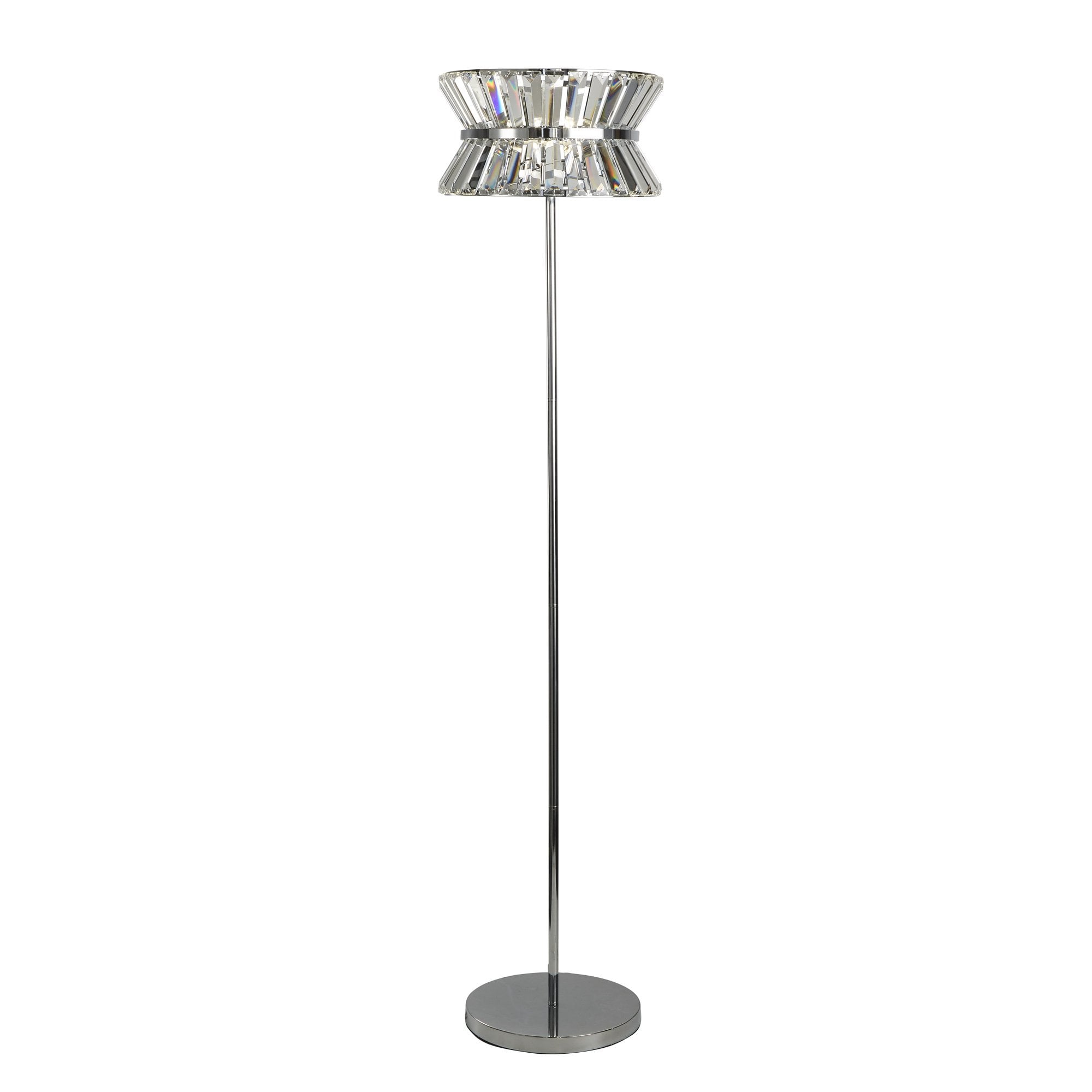 Searchlight Tetlow 3 Light Floor Lamp - Chrome & Clear Crystal