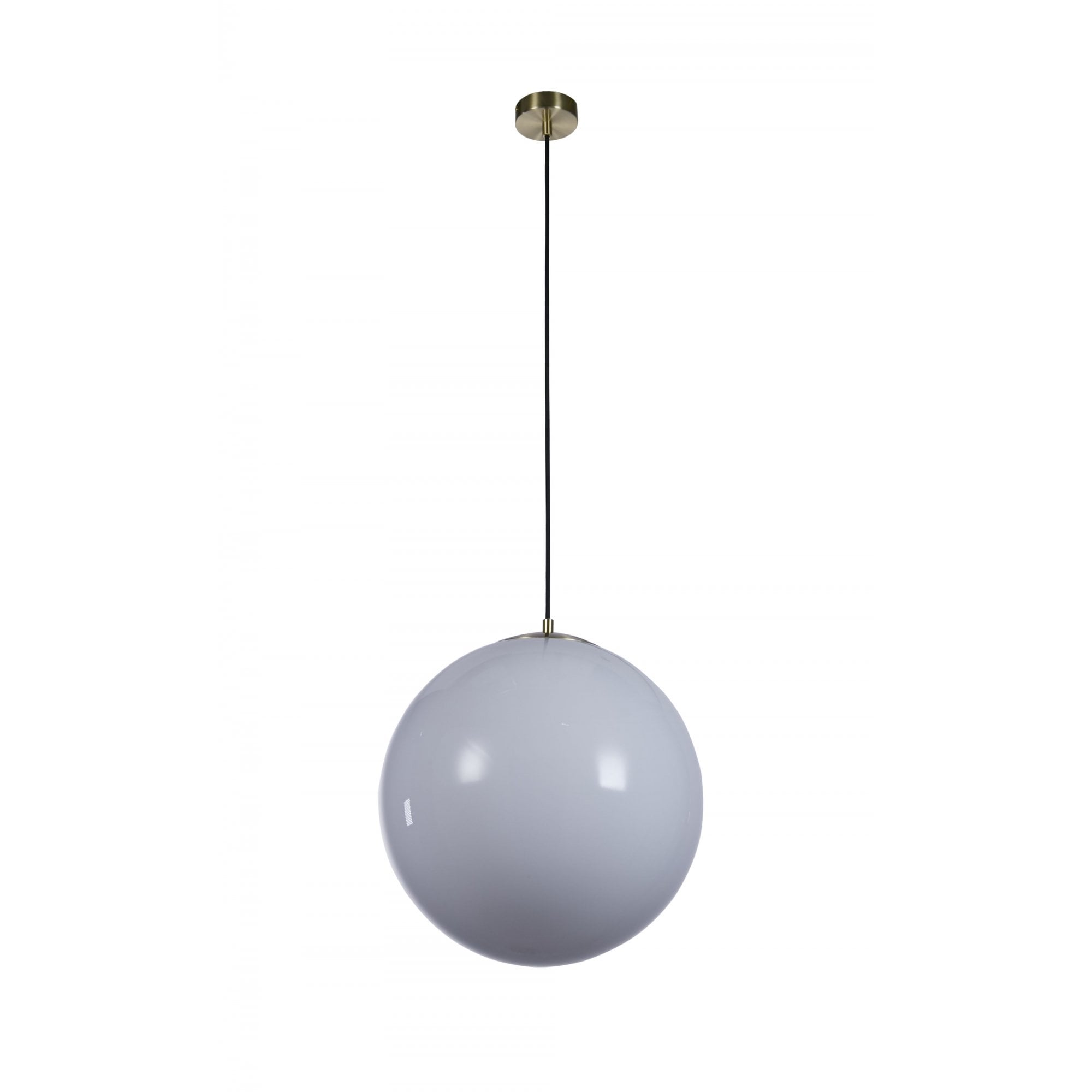 Searchlight Audley II 40cm Pendant - Satin Brass & Opal Glass