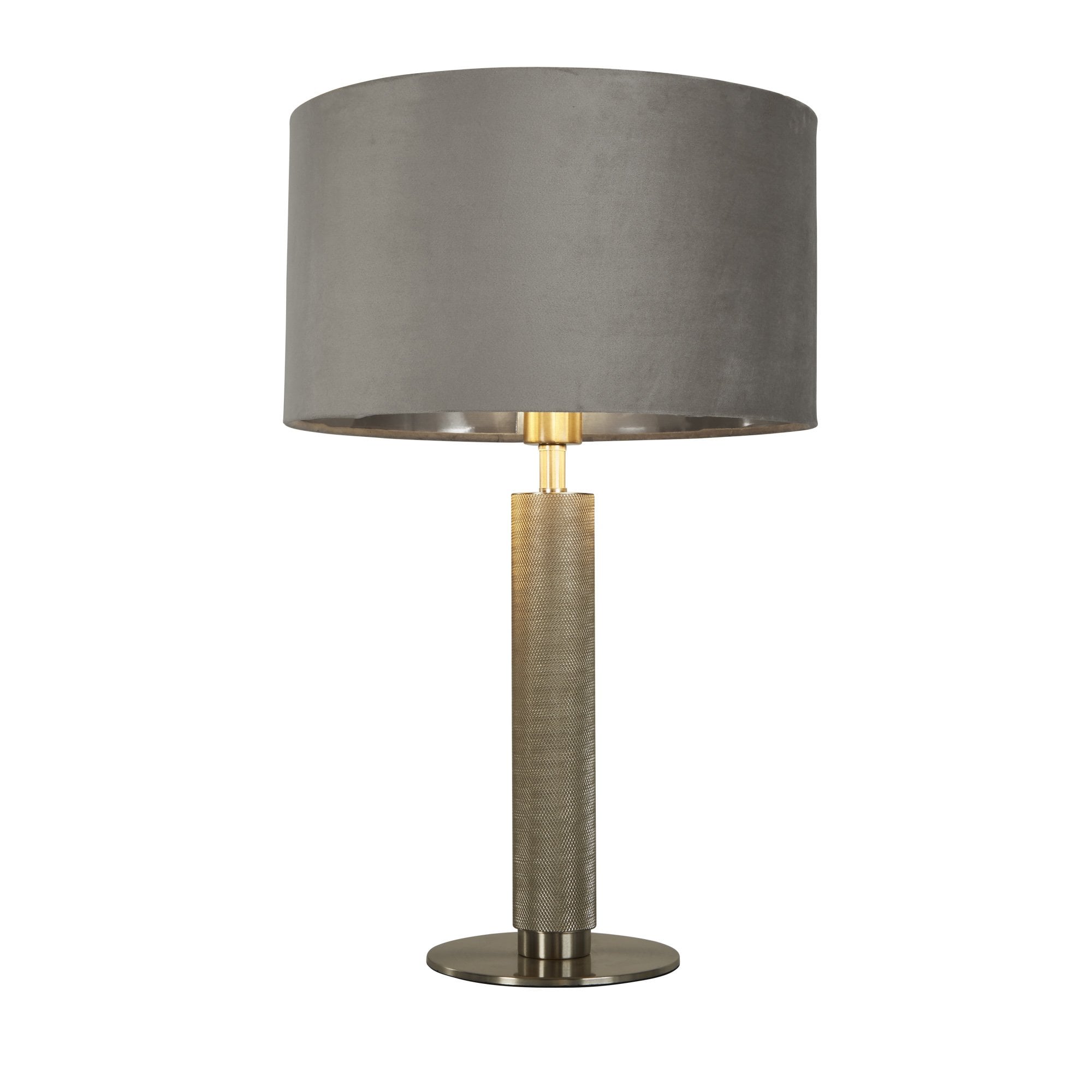 Searchlight Latimer Table Lamp Base - Knurled Silver - Base Only