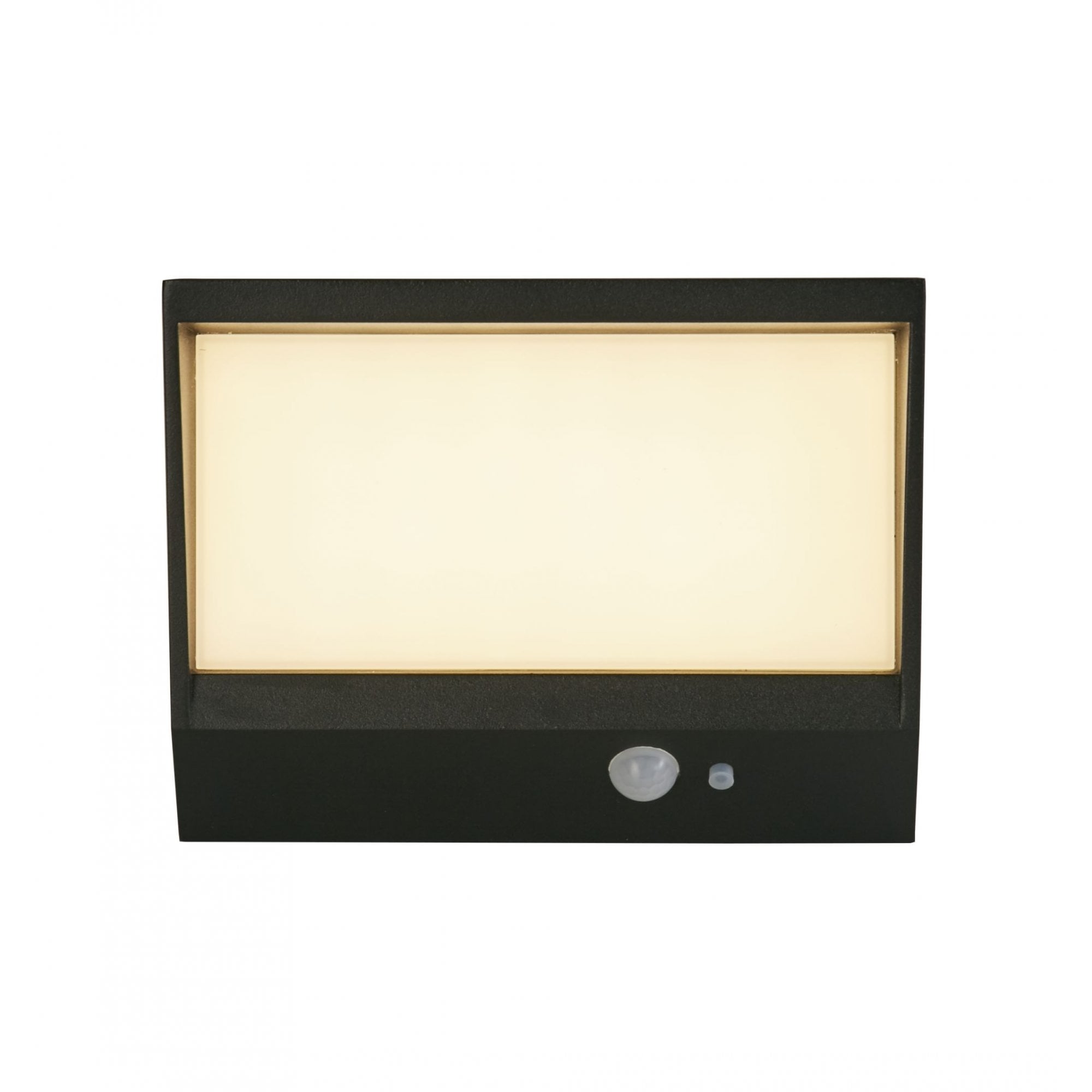 Searchlight Aberdeen Solar Outdoor Wall Light with PIR - Black & White Polycarbonate