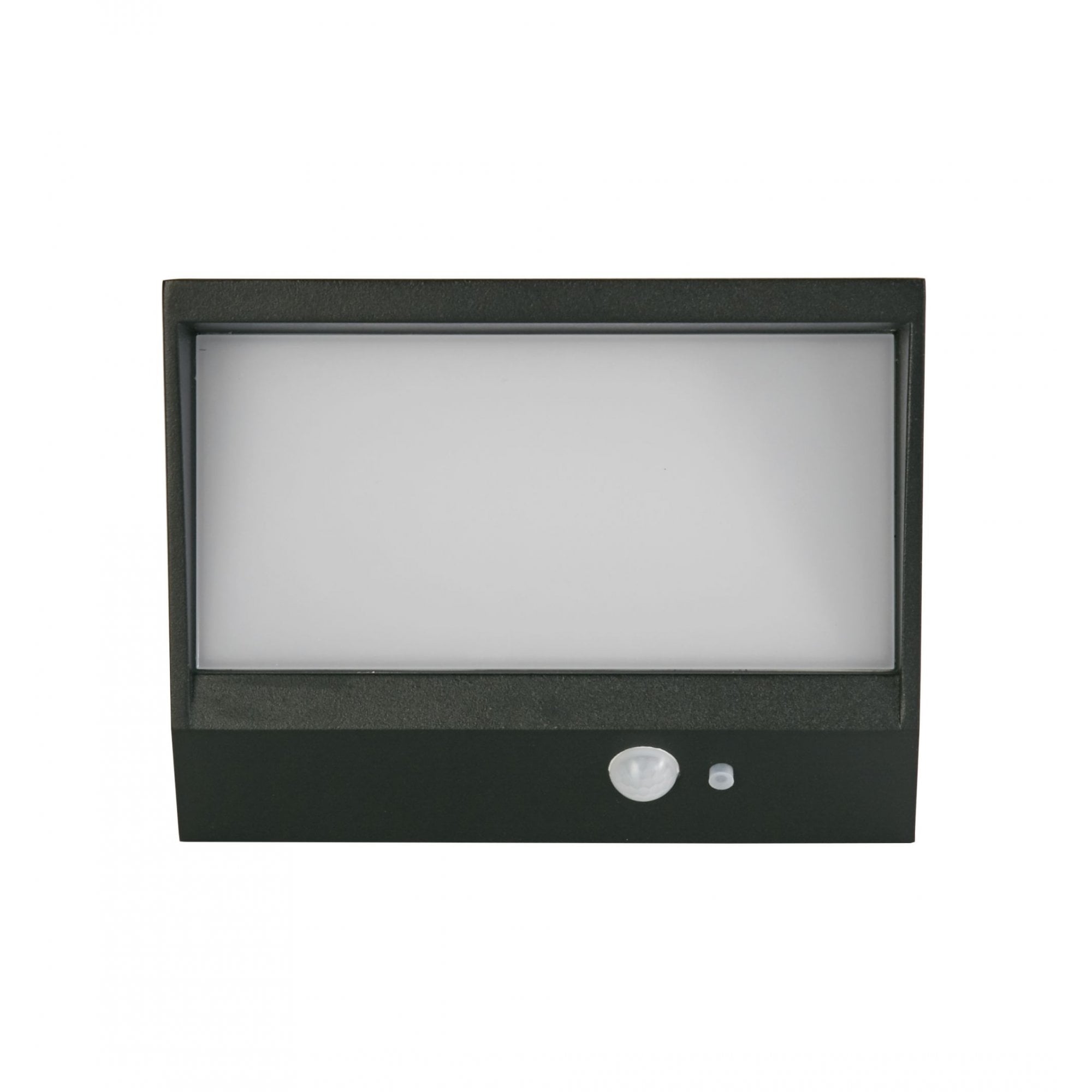 Searchlight Aberdeen Solar Outdoor Wall Light with PIR - Black & White Polycarbonate