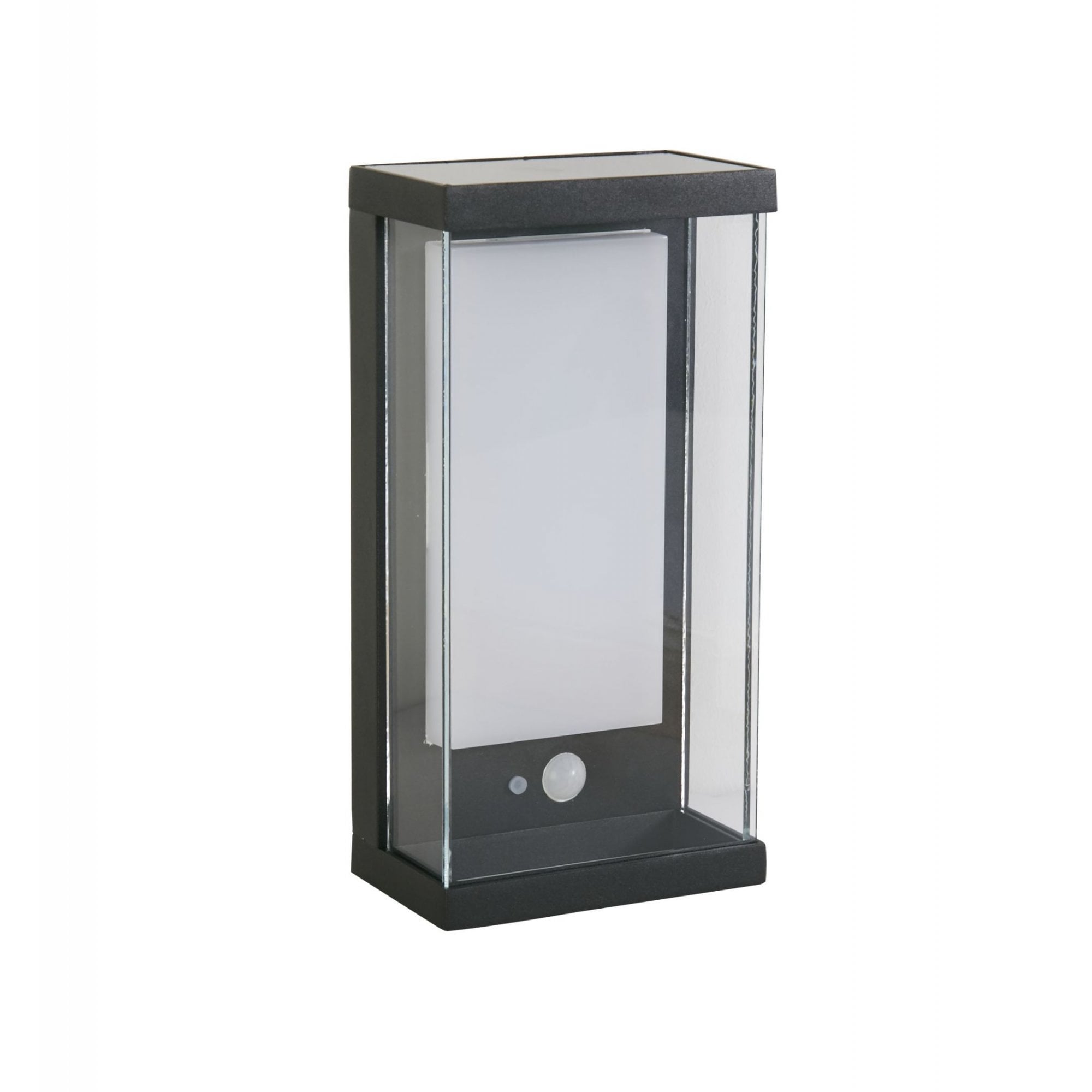 Searchlight Argyle Solar Outdoor Wall Light with PIR - Black & White Polycarbonate