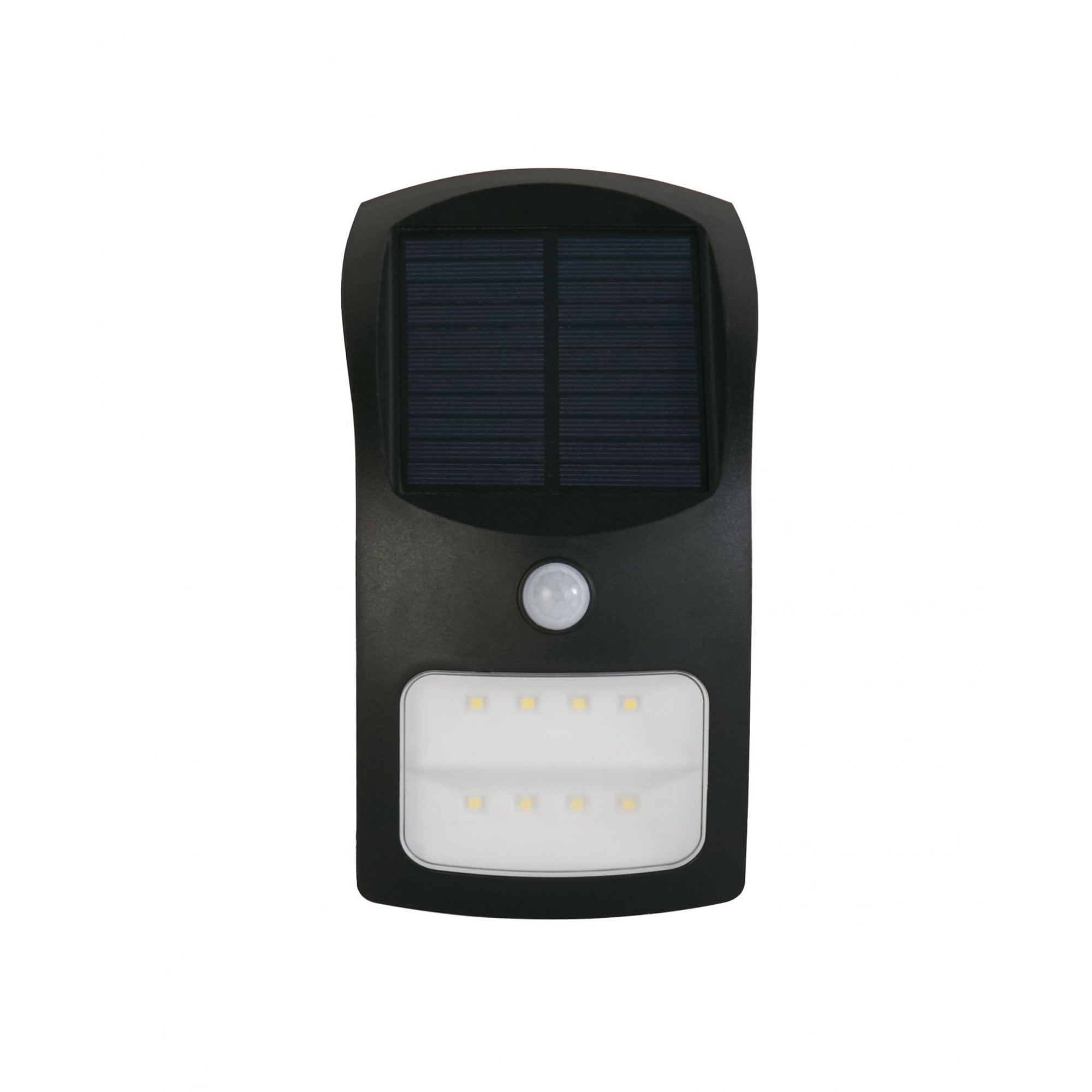 Searchlight Bankfield Solar Outdoor Wall Light with PIR - Black & White Polycarbonate