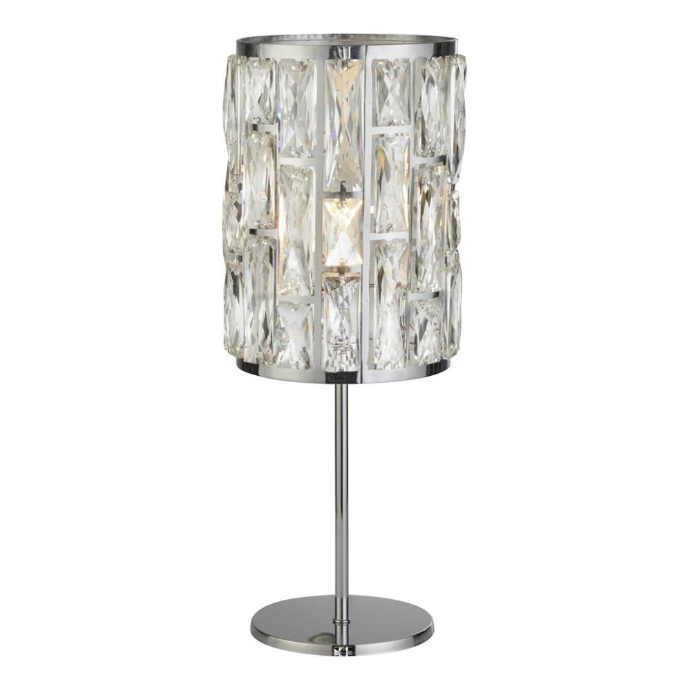 Searchlight Becket Table Lamp - Chrome & Crystal Glass