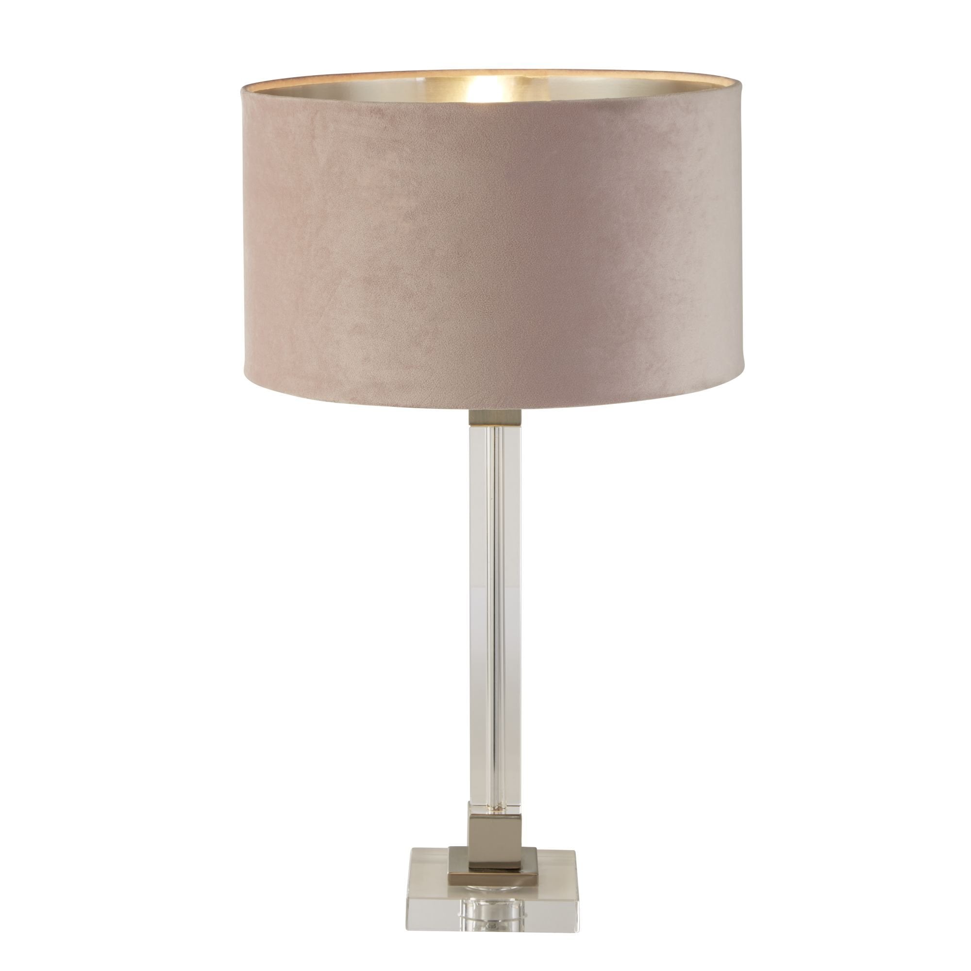 Searchlight Sarah Table Lamp Base - Satin Nickel & Crystal - Base Only