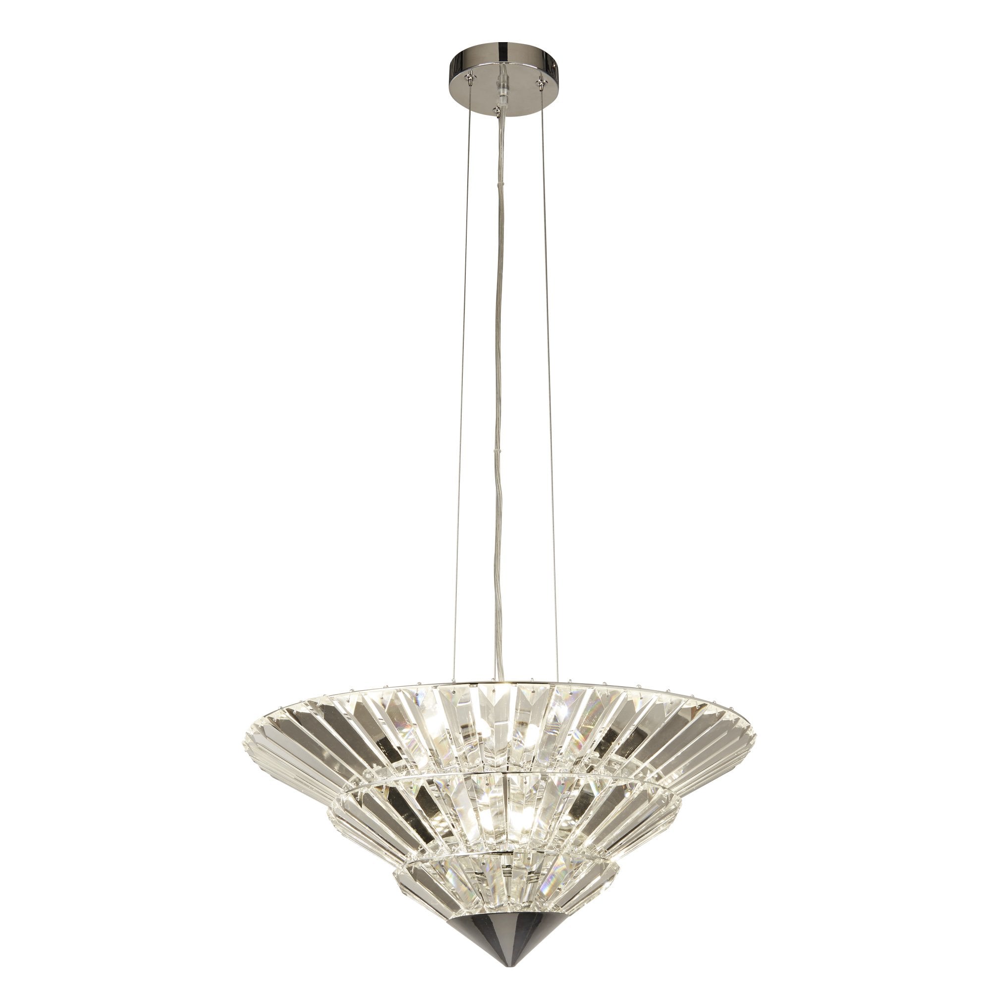Searchlight Sandbeck 8 Light Pendant To Flush - Chrome & Clear Crystal