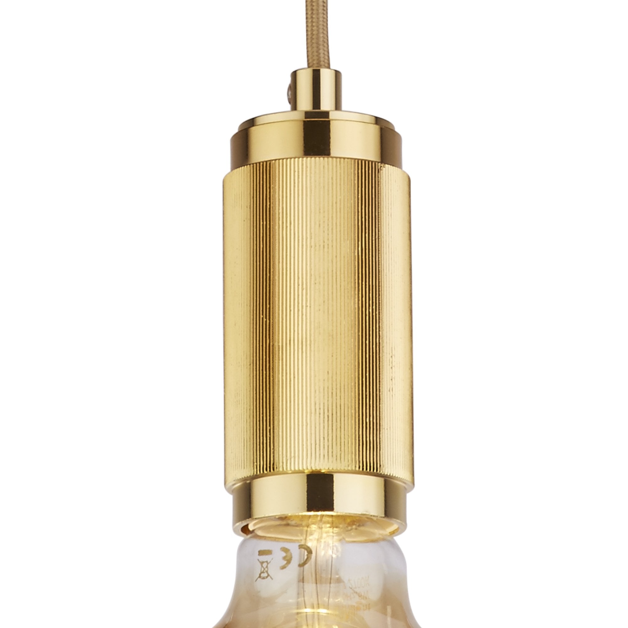 Searchlight Suspension Cable - Knurled Gold & Gold Braided Cable