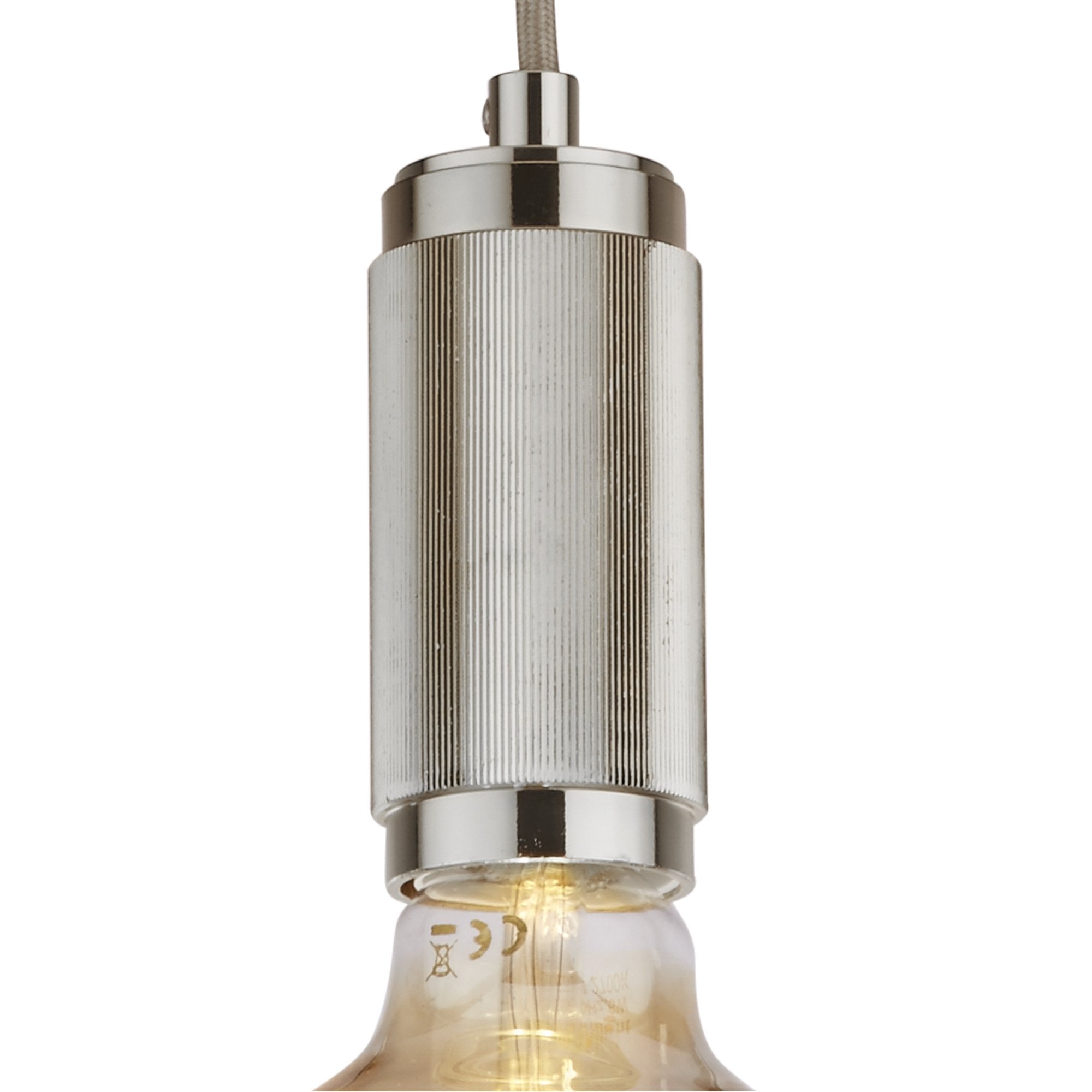 Searchlight Suspension Cable - Satin Silver & Grey Braided Cable