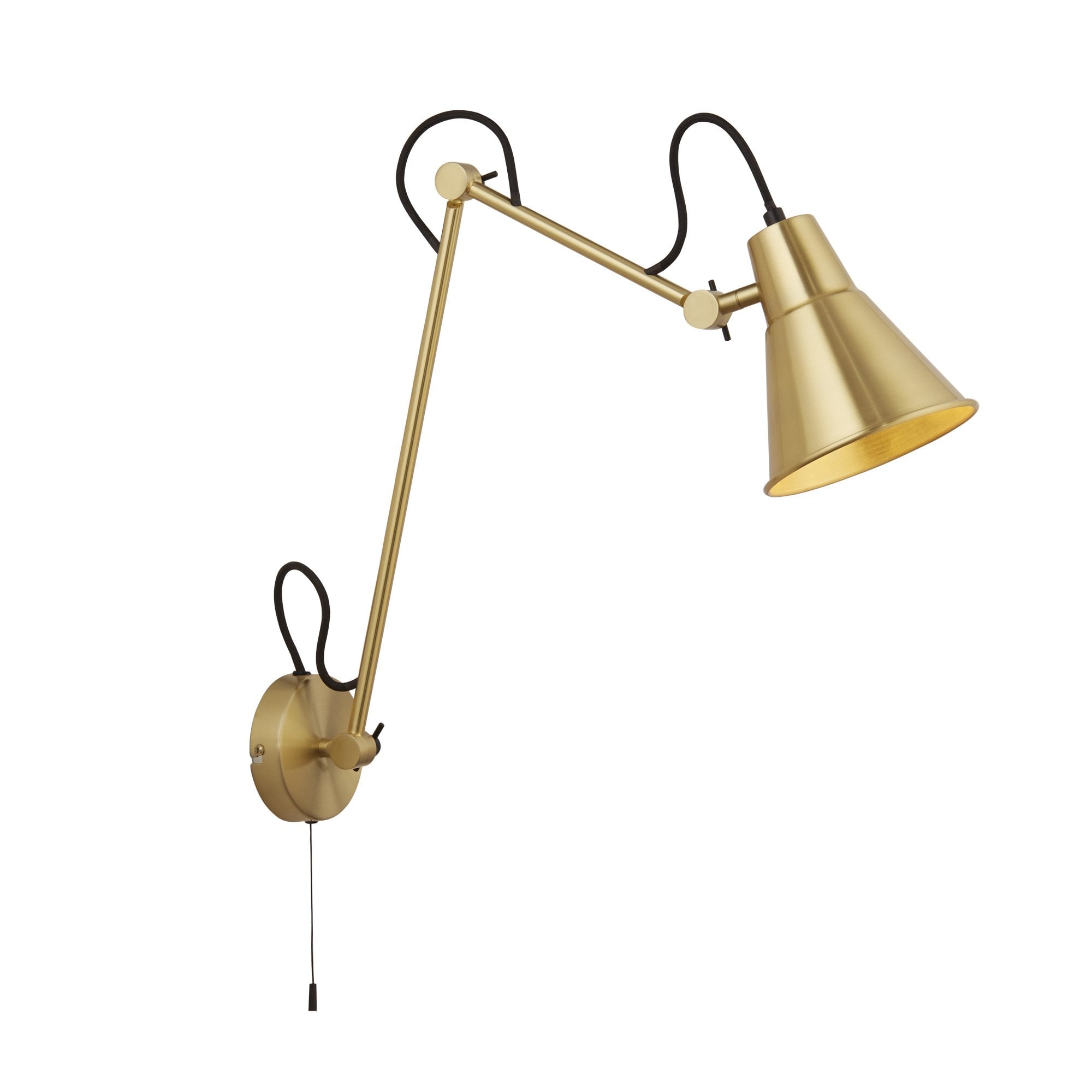 Searchlight Swing Arm Wall Light - Brass