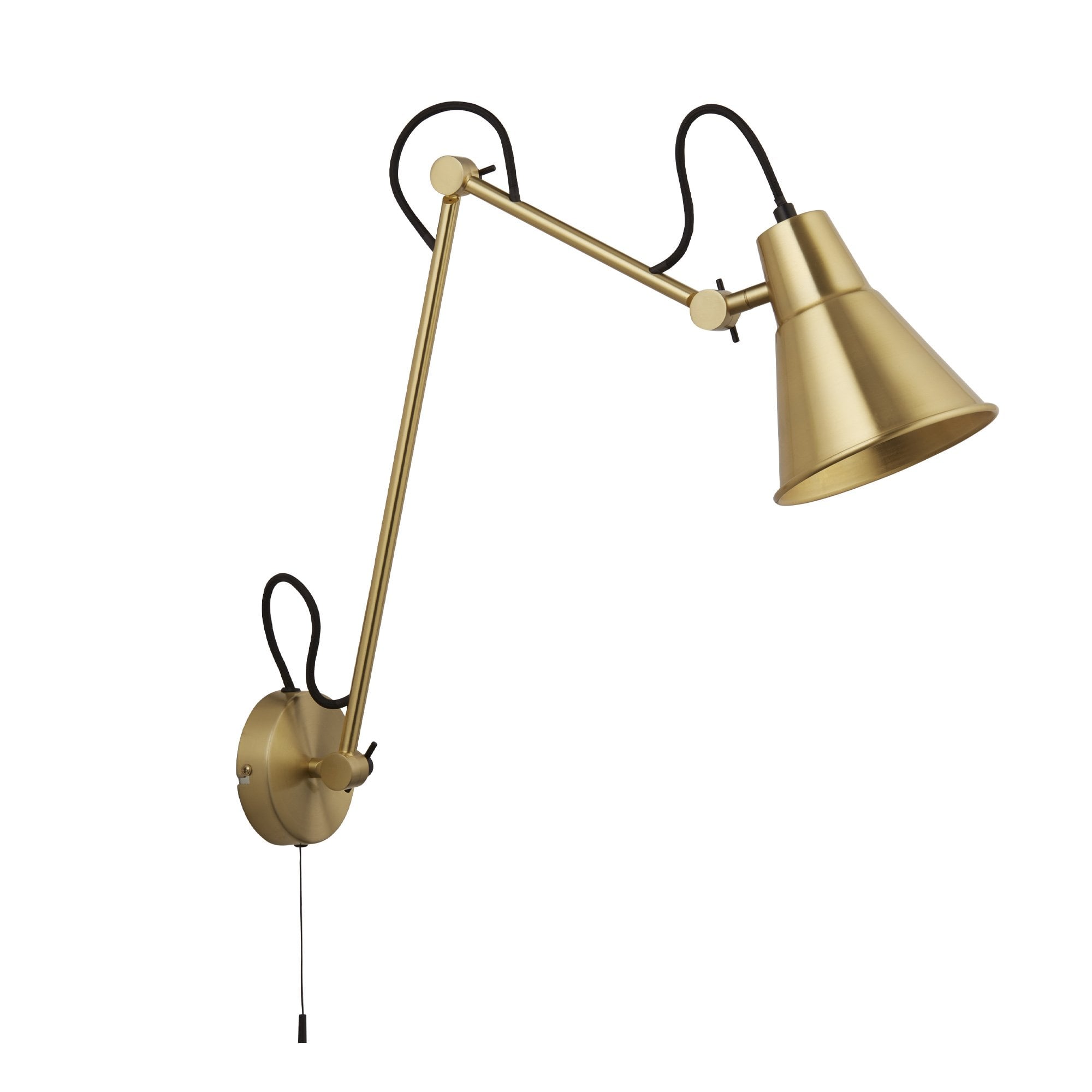 Searchlight Swing Arm Wall Light - Brass