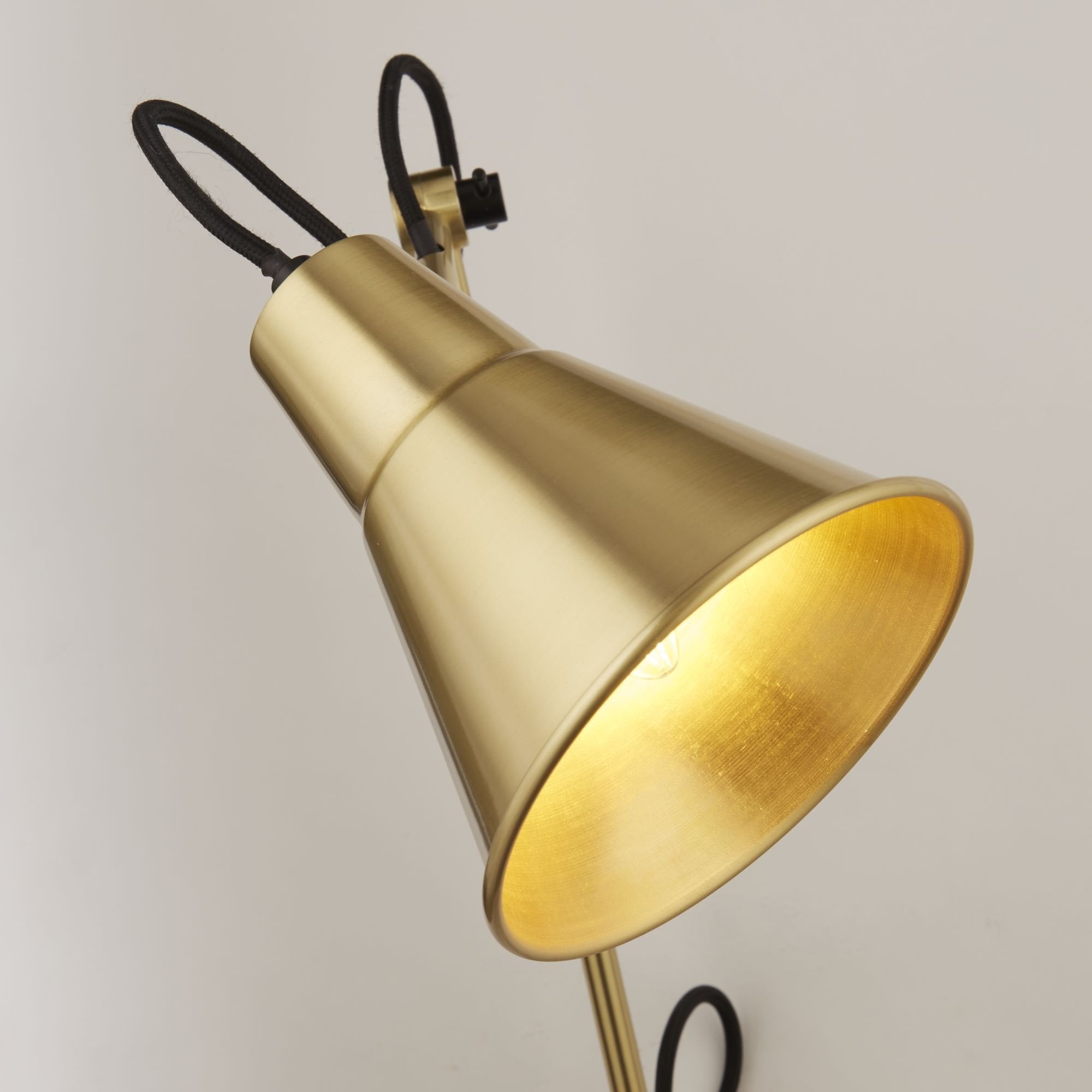 Searchlight Swing Arm Wall Light - Brass