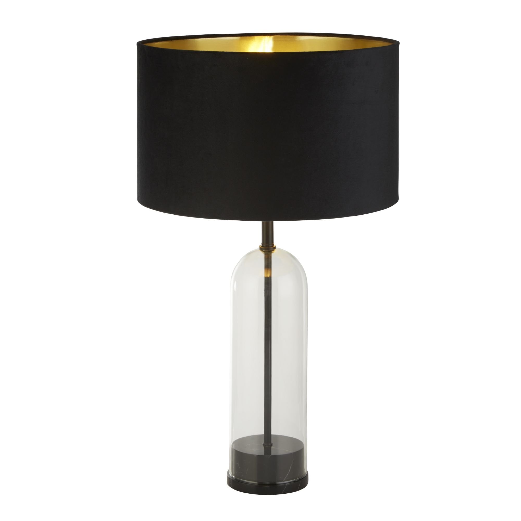 Searchlight Owen Table Lamp Base - Black, Marble & Glass - Base Only