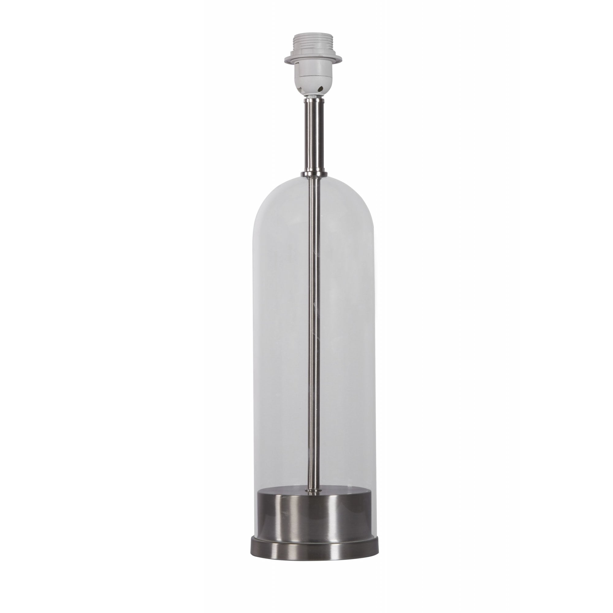 Searchlight Owen Table Lamp Base - Satin Nickel & Glass - Base Only