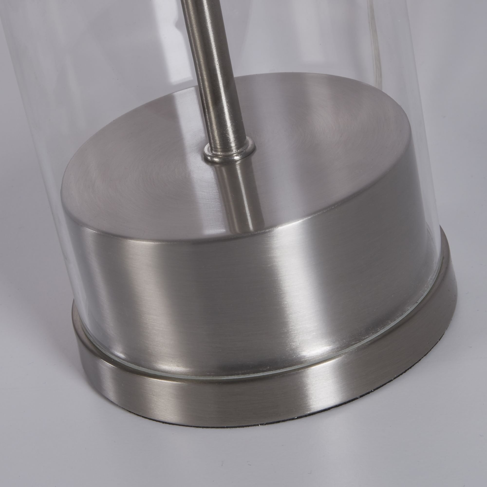 Searchlight Owen Table Lamp Base - Satin Nickel & Glass - Base Only