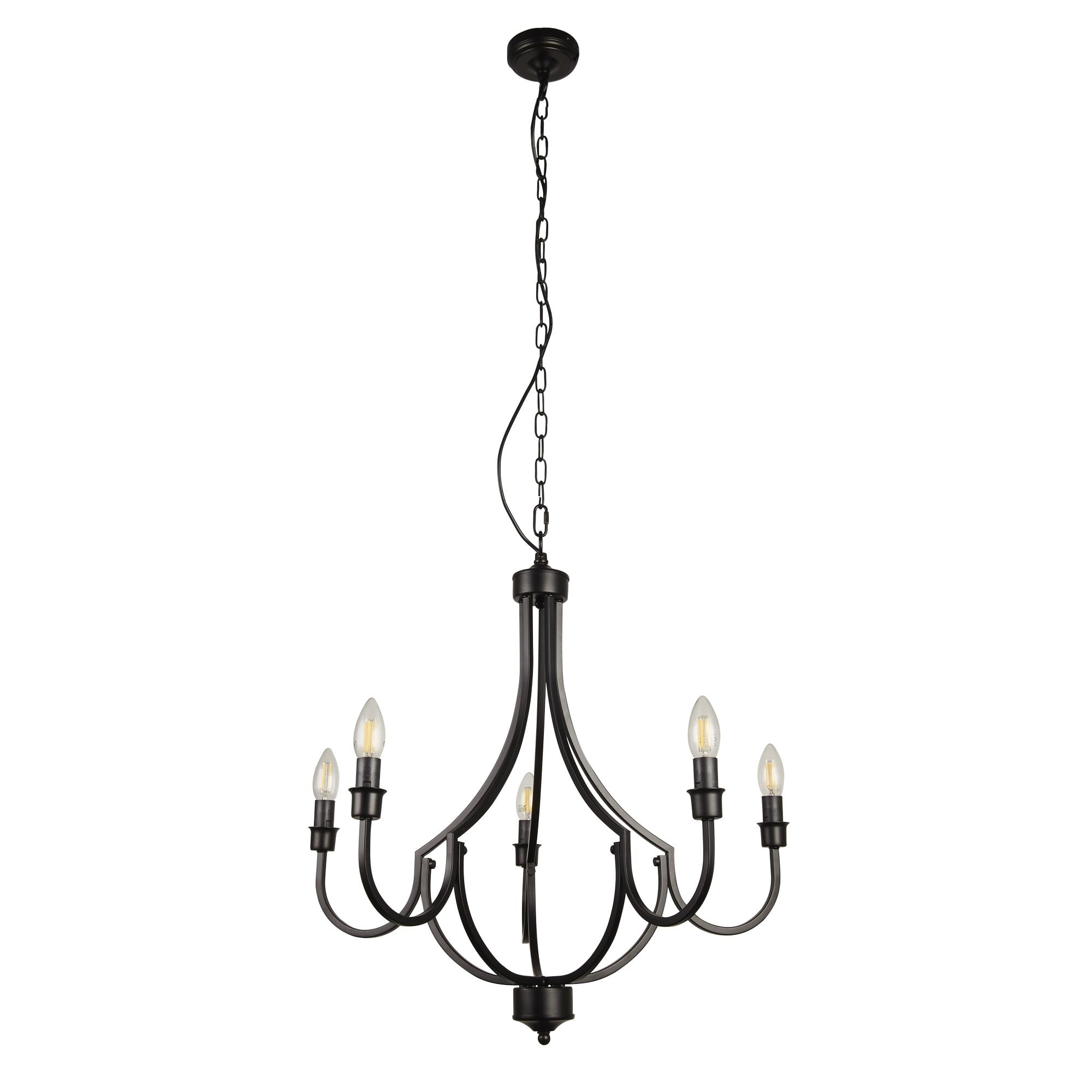 Searchlight Lansdowne 5 Light Pendant - Black
