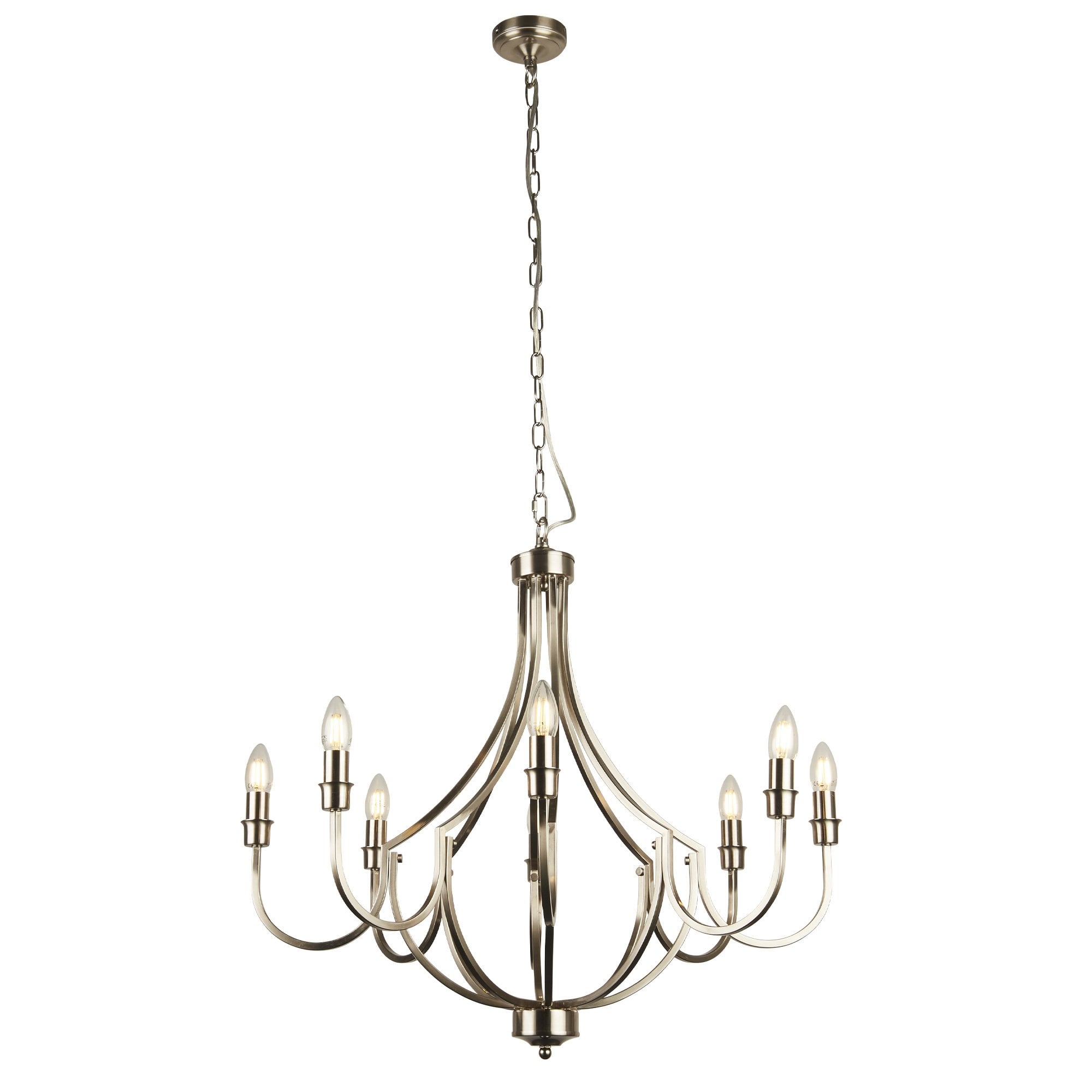 Searchlight Lansdowne 8 Light Pendant - Satin Silver