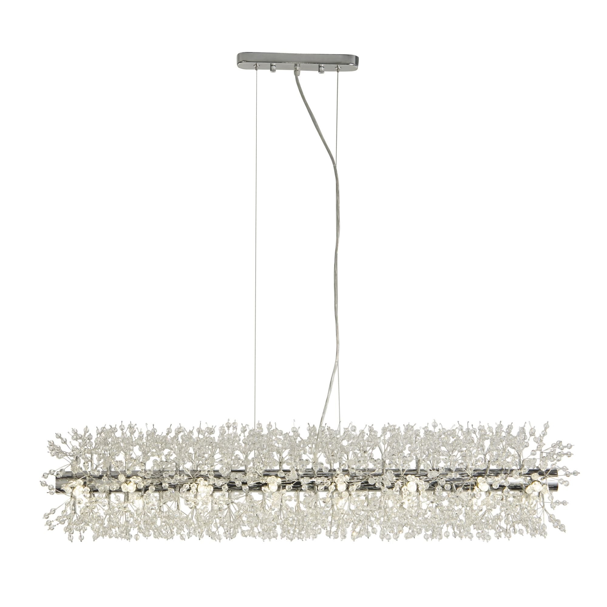 Searchlight Stevenson 16 Light Bar Pendant - Chrome & Glass Beads