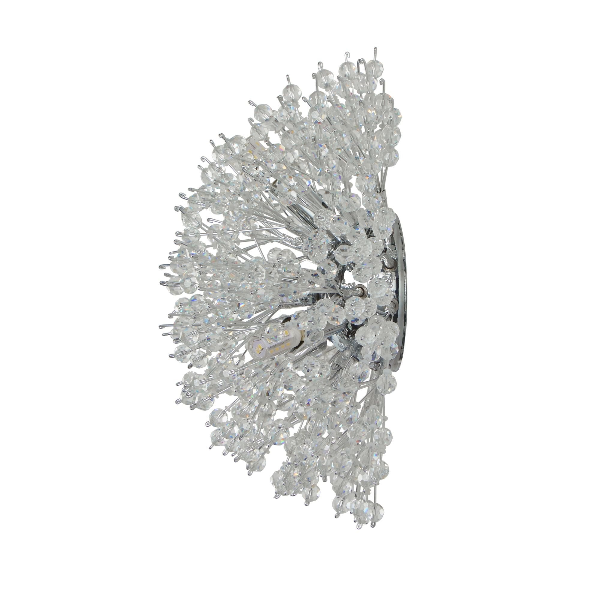 Searchlight Stevenson 3 Light Wall light - Chrome & Glass Beads