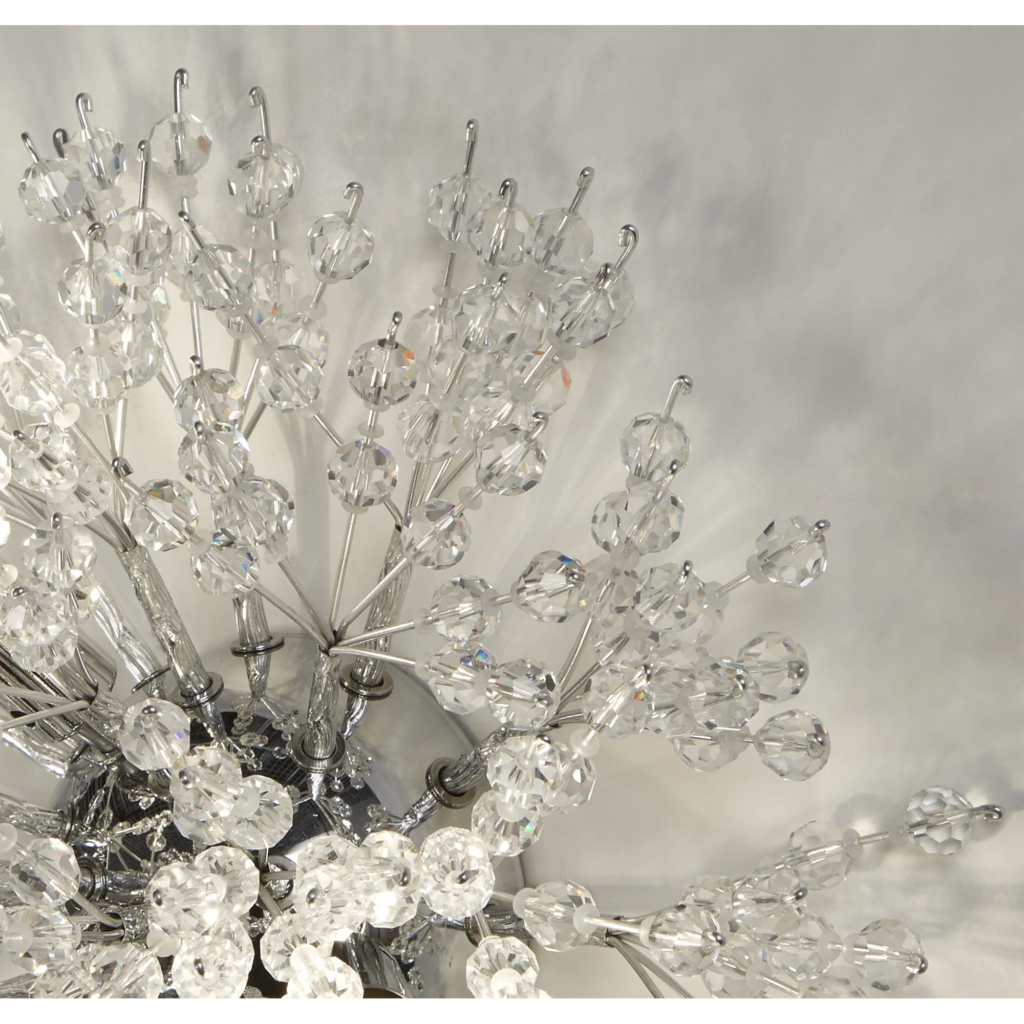 Searchlight Stevenson 3 Light Wall light - Chrome & Glass Beads