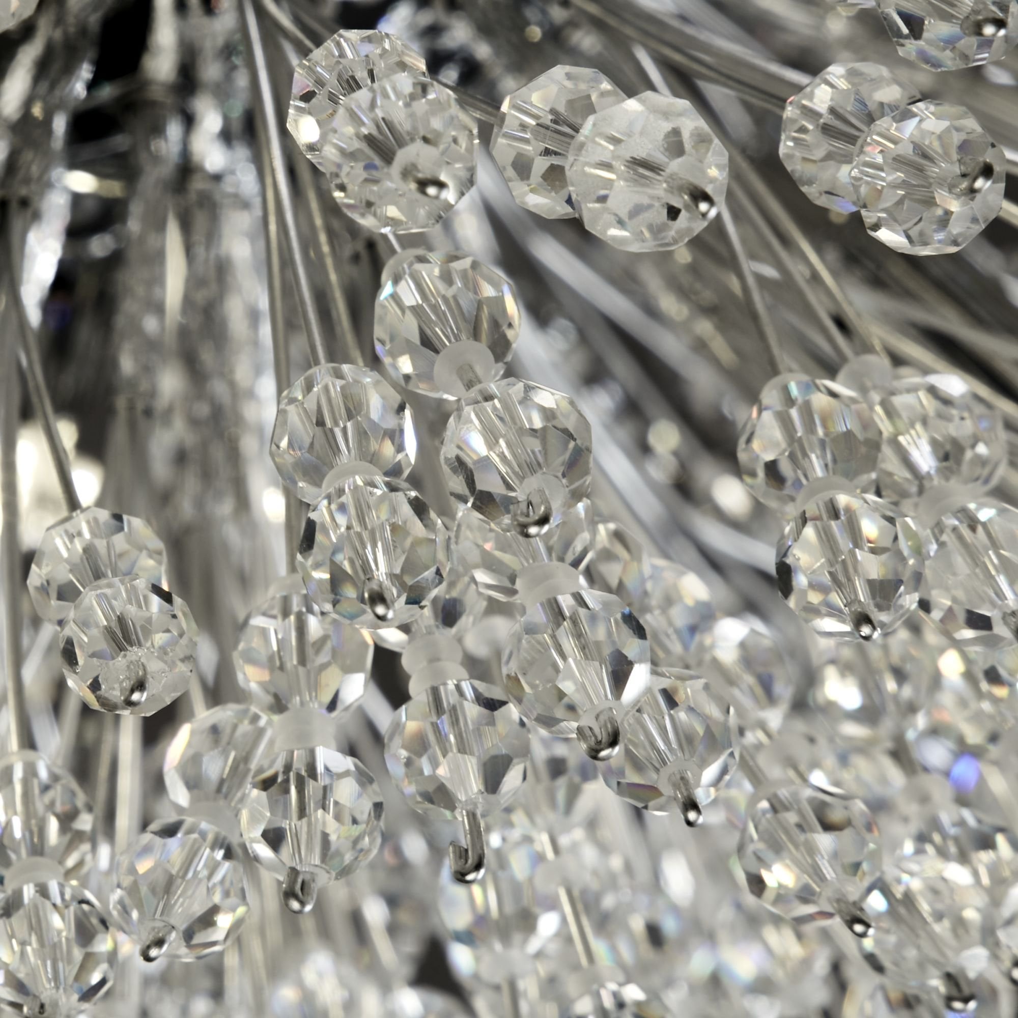 Searchlight Stevenson 7 Light Pendant - Chrome & Glass Beads