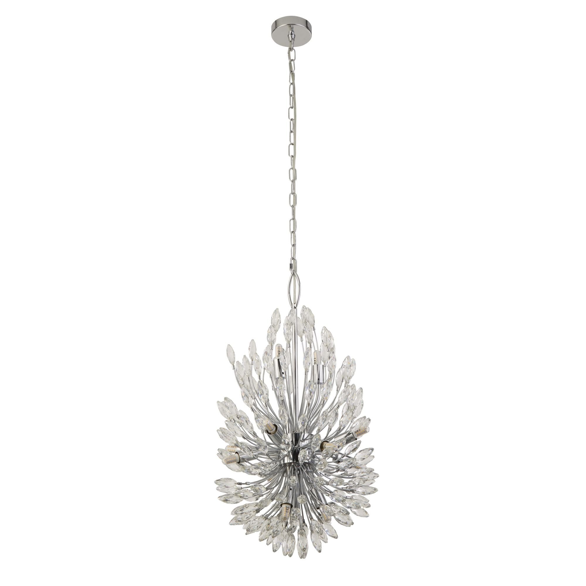 Searchlight Paradise 14 Light Pendant - Chrome & Crystal