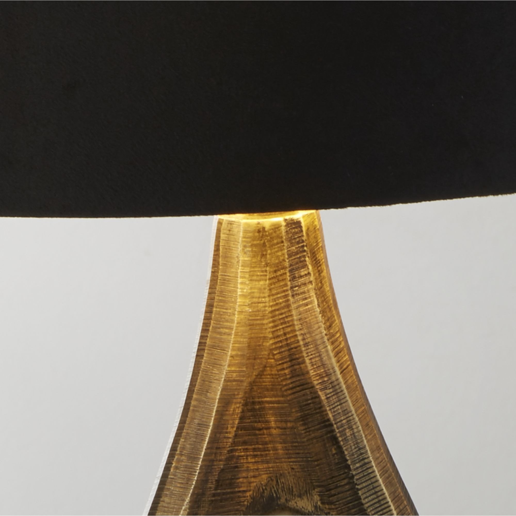 Searchlight Brock Table Lamp - Antique Brass & Black Velvet Shade