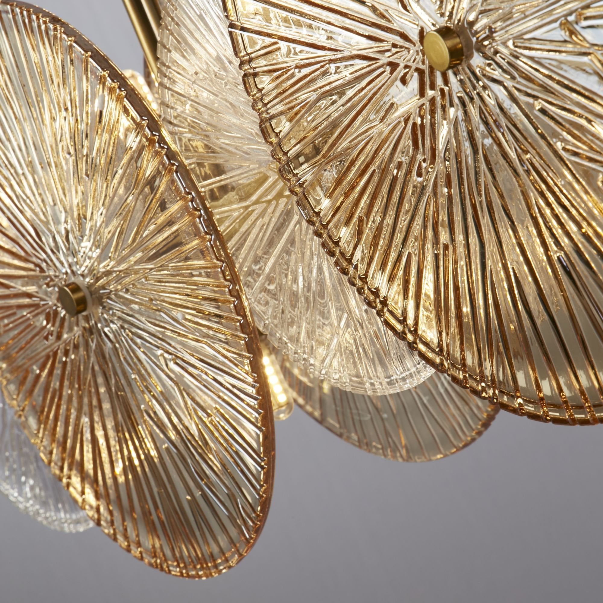 Searchlight Woodbine 10 Light Bar Pendant - Bronze, Clear & Amber Glass