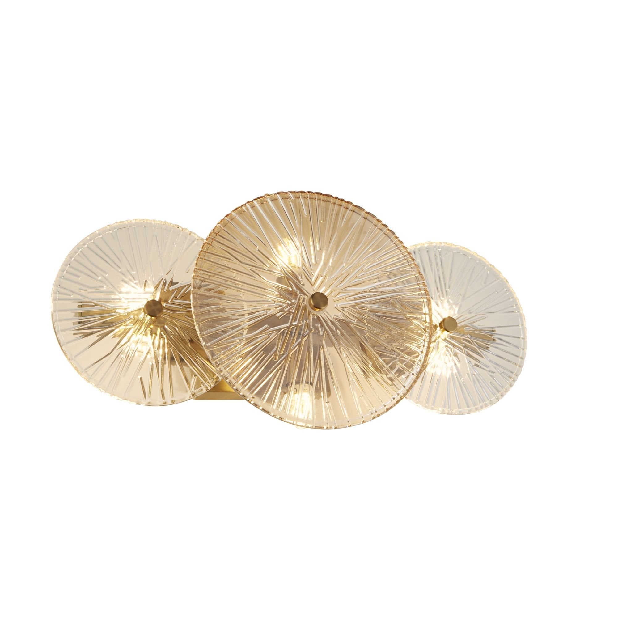 Searchlight Woodbine 6 Light Wall/Flush - Bronze, Clear & Amber Glass