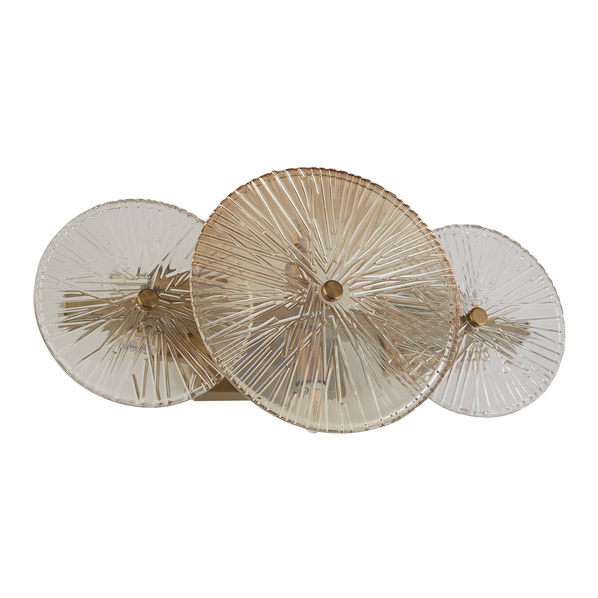 Searchlight Woodbine 6 Light Wall/Flush - Bronze, Clear & Amber Glass