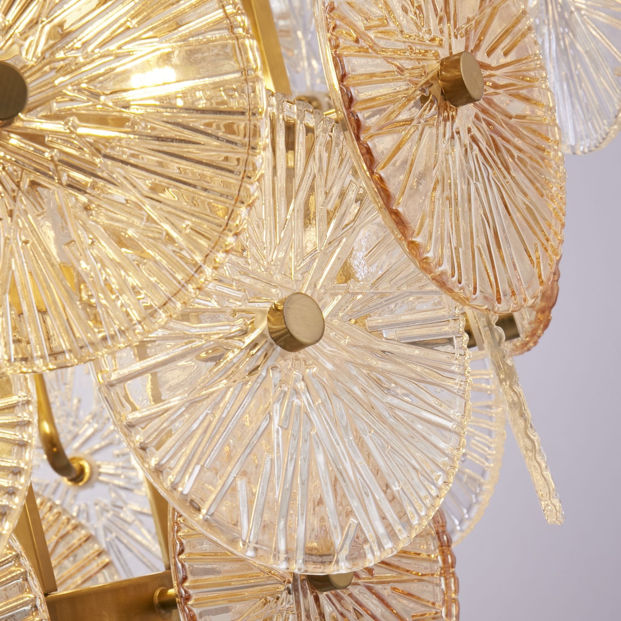 Searchlight Woodbine 9 Light Pendant - Bronze, Clear & Amber Glass