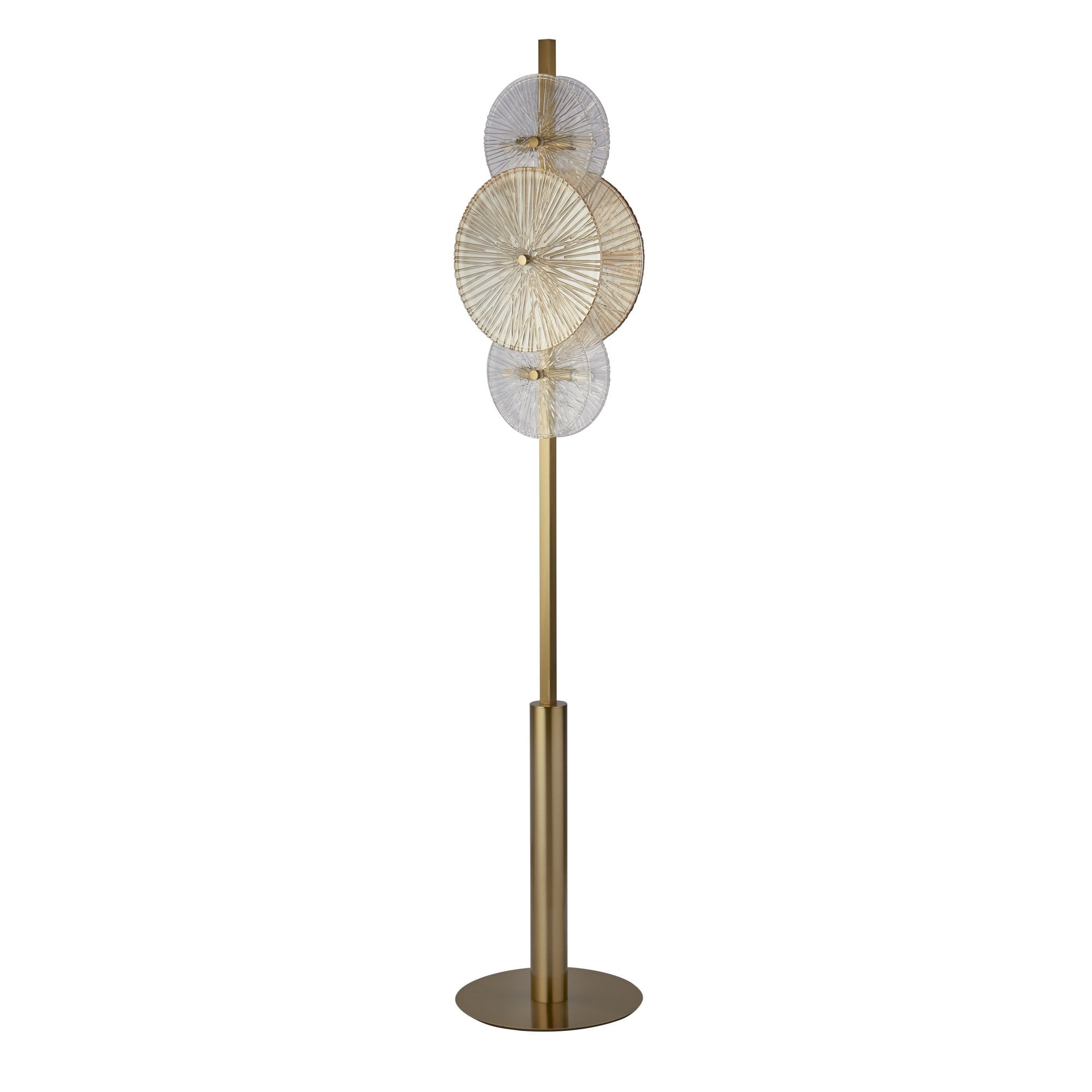 Searchlight Woodbine 6 Light Floor Lamp - Bronze, Clear & Amber Glass