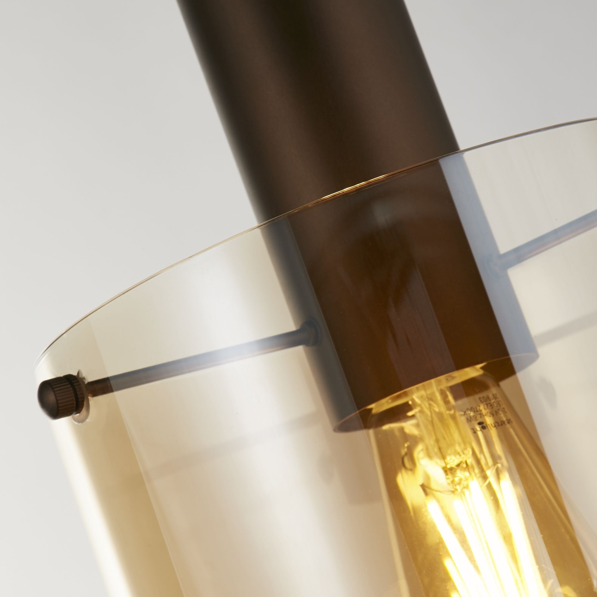 Searchlight Stirling Pendant - Mocha & Amber Glass