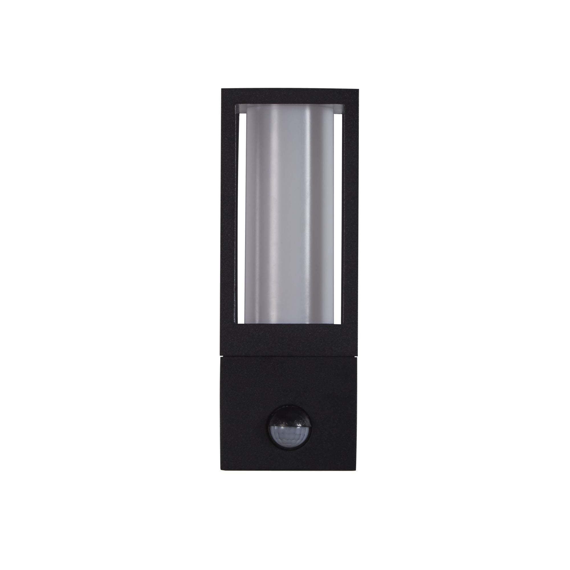 Searchlight Badminton Outdoor Wall Light with PIR - Black & White Polycarbonate