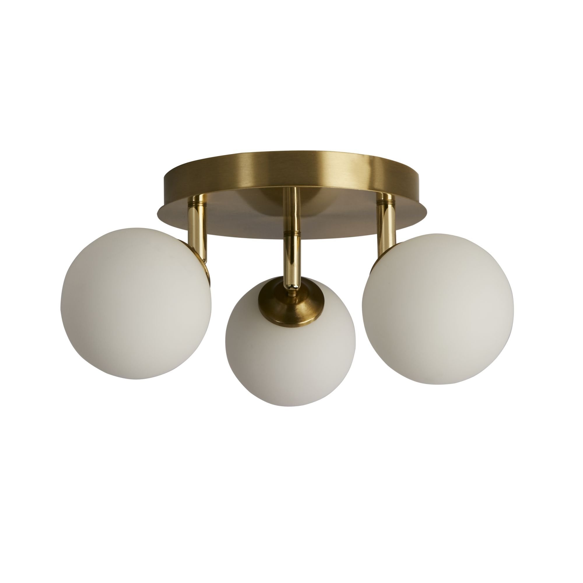 Searchlight Chadwick 3 Light Semi-Flush - Gold & Opal Glass
