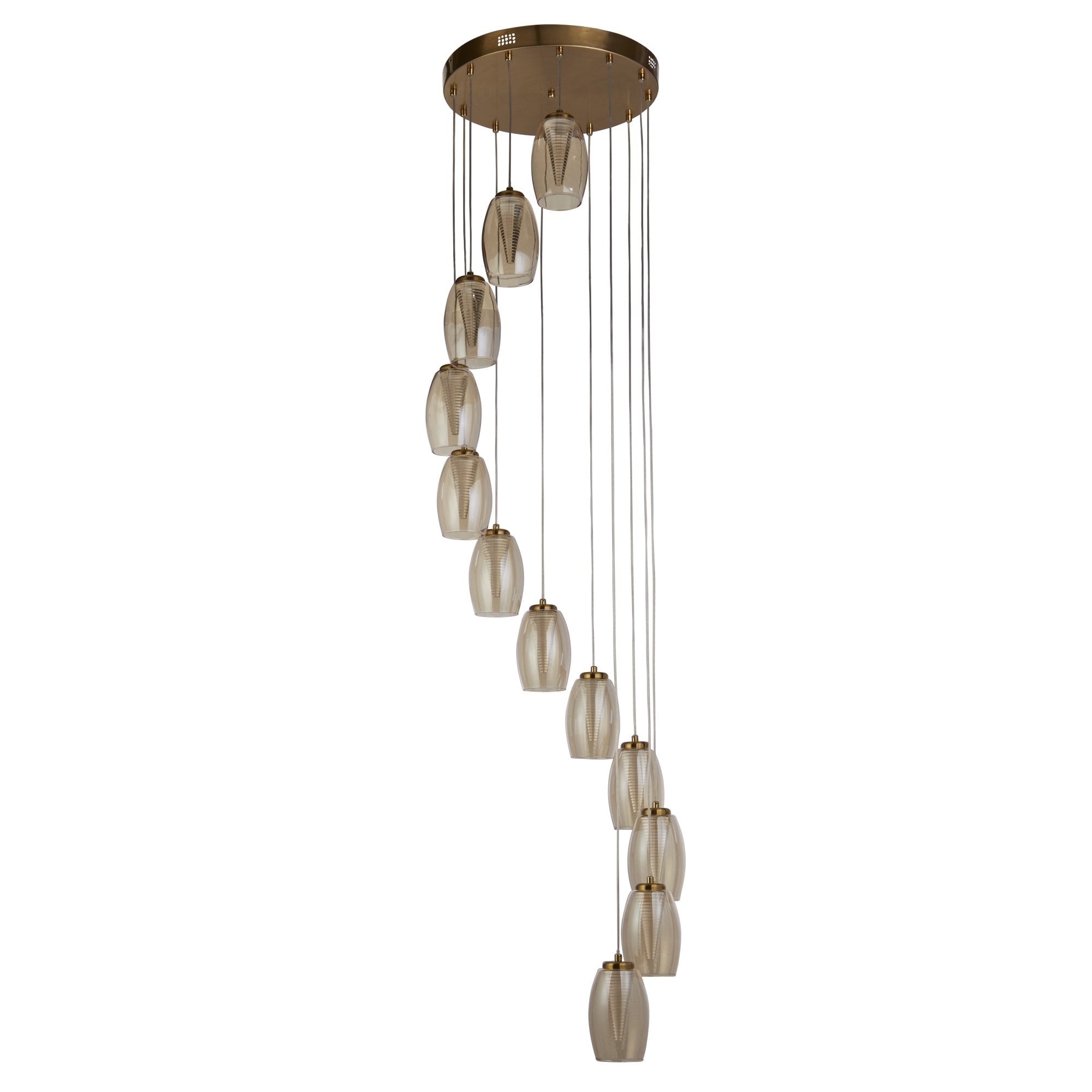 Searchlight Chapman 12 Light Pendant - Bronze & Champagne Glass