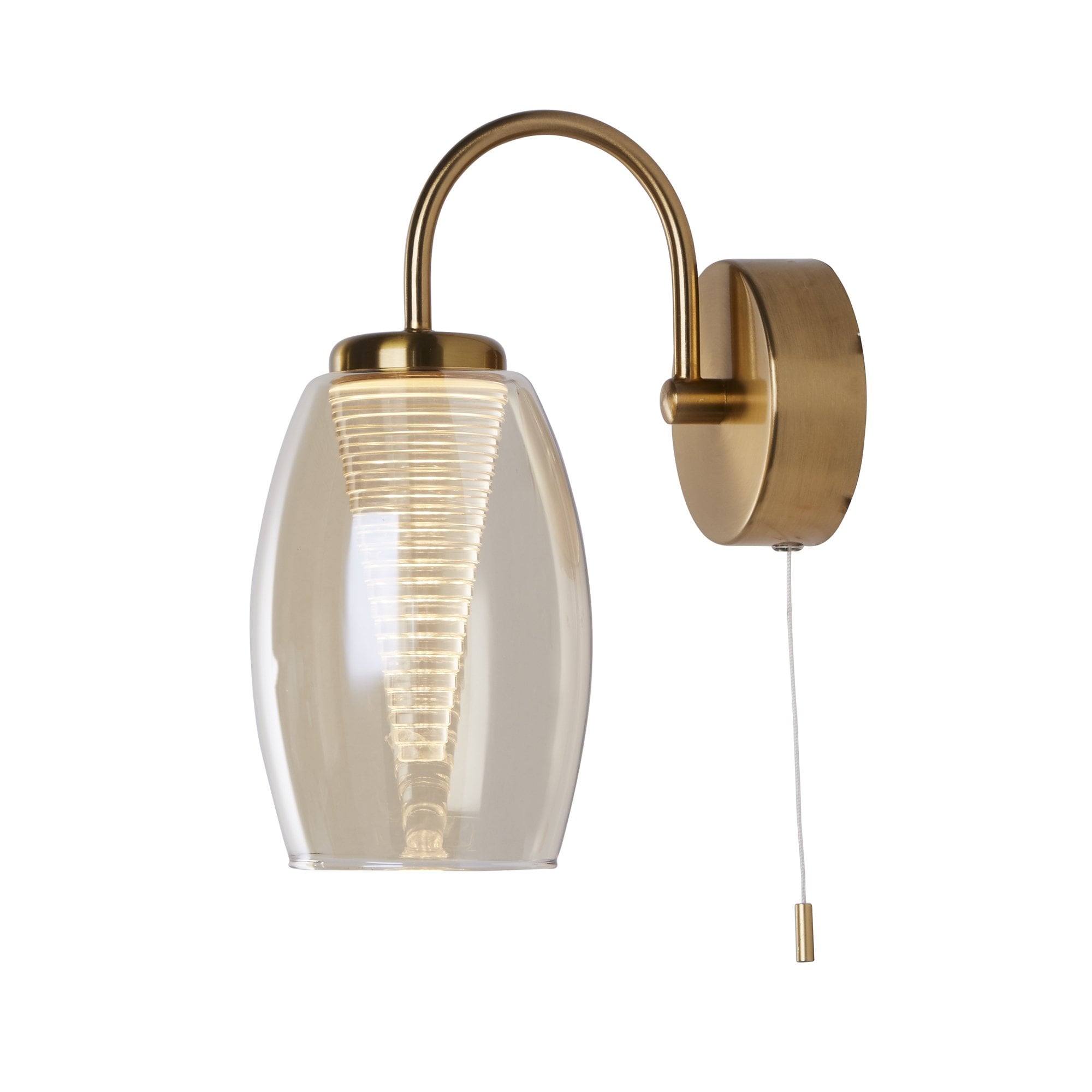 Searchlight Chapman Wall Light - Bronze & Champagne Glass