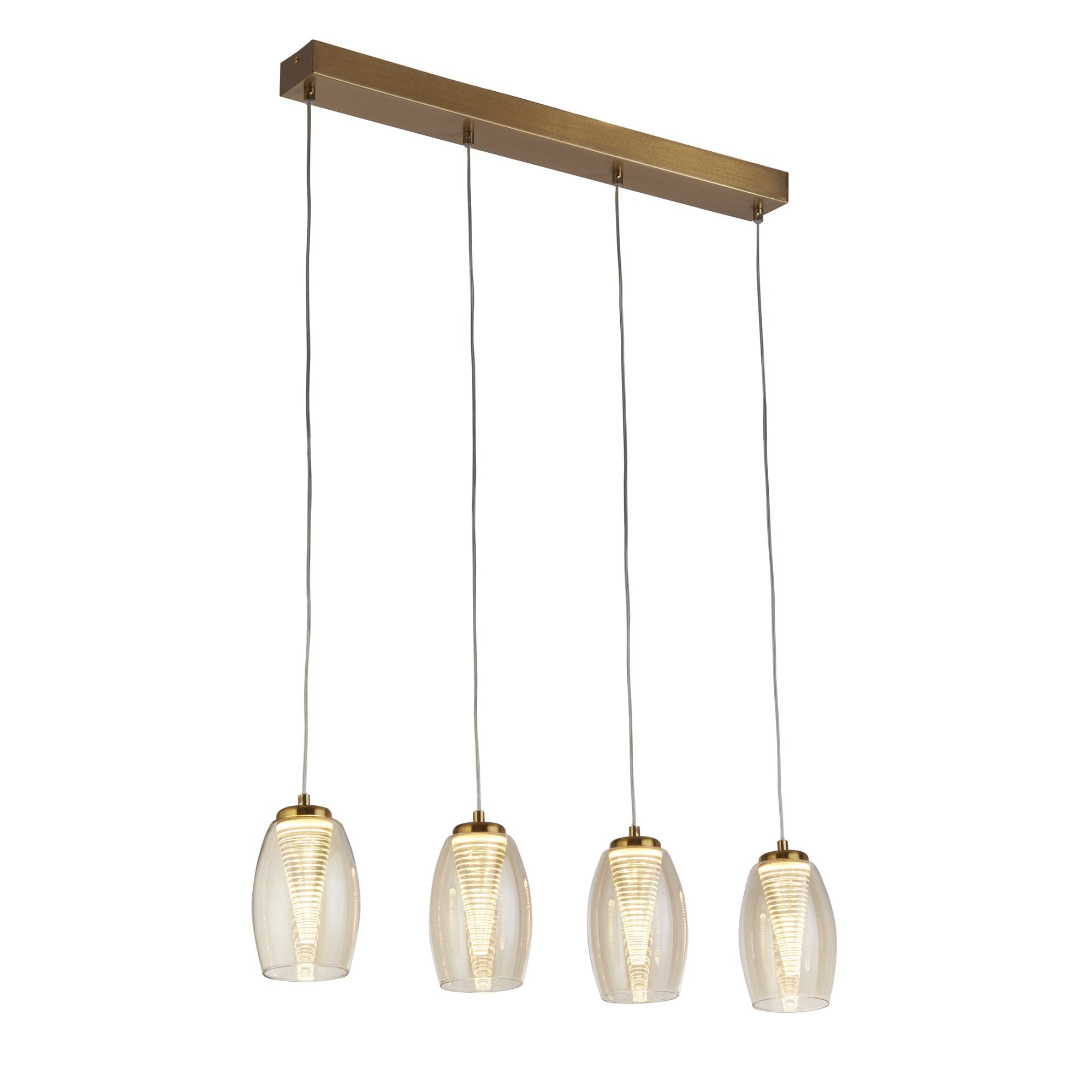 Searchlight Chapman 4 Light Bar Pendant - Bronze & Champagne Glass
