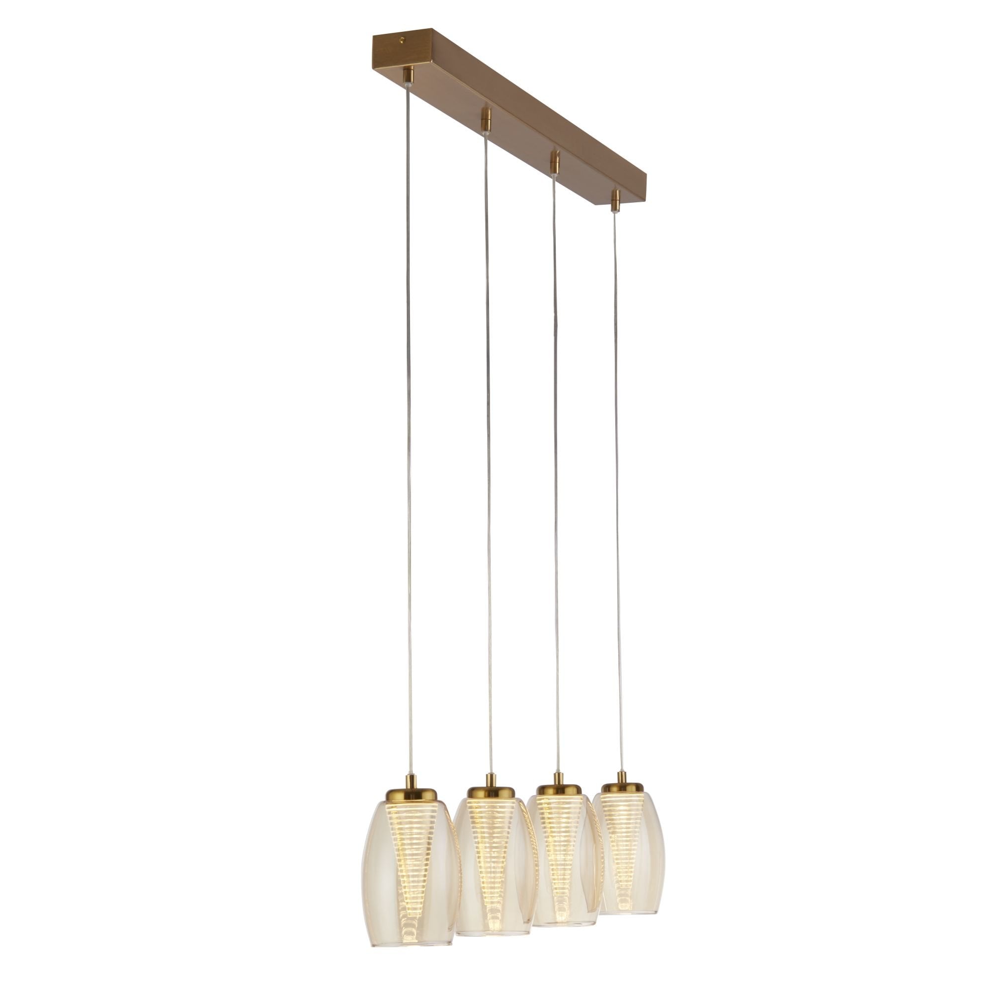 Searchlight Chapman 4 Light Bar Pendant - Bronze & Champagne Glass