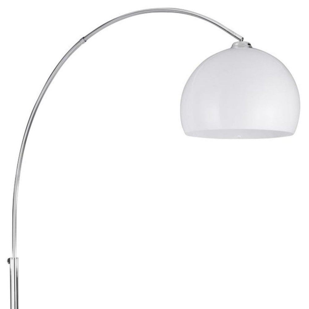 Searchlight Anson Floor Lamp - Chrome, Black Marble & White Shade