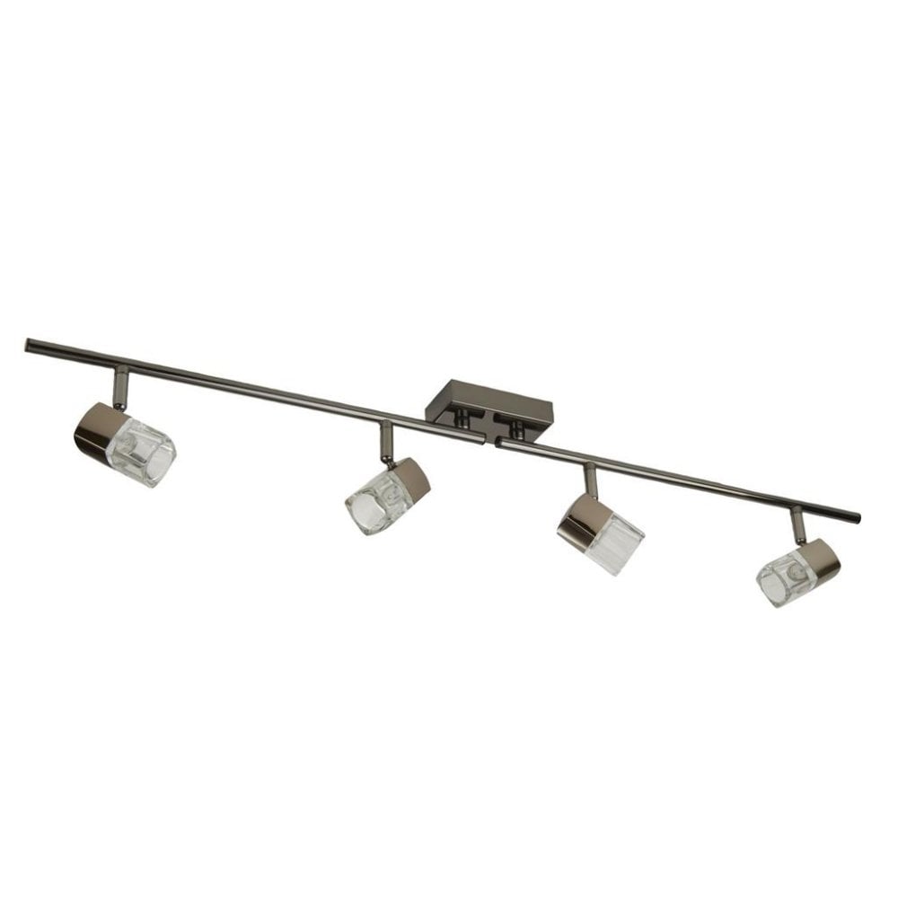 Searchlight Bellamy 4 Light Split Bar Spotlight - Chrome & Clear Glass