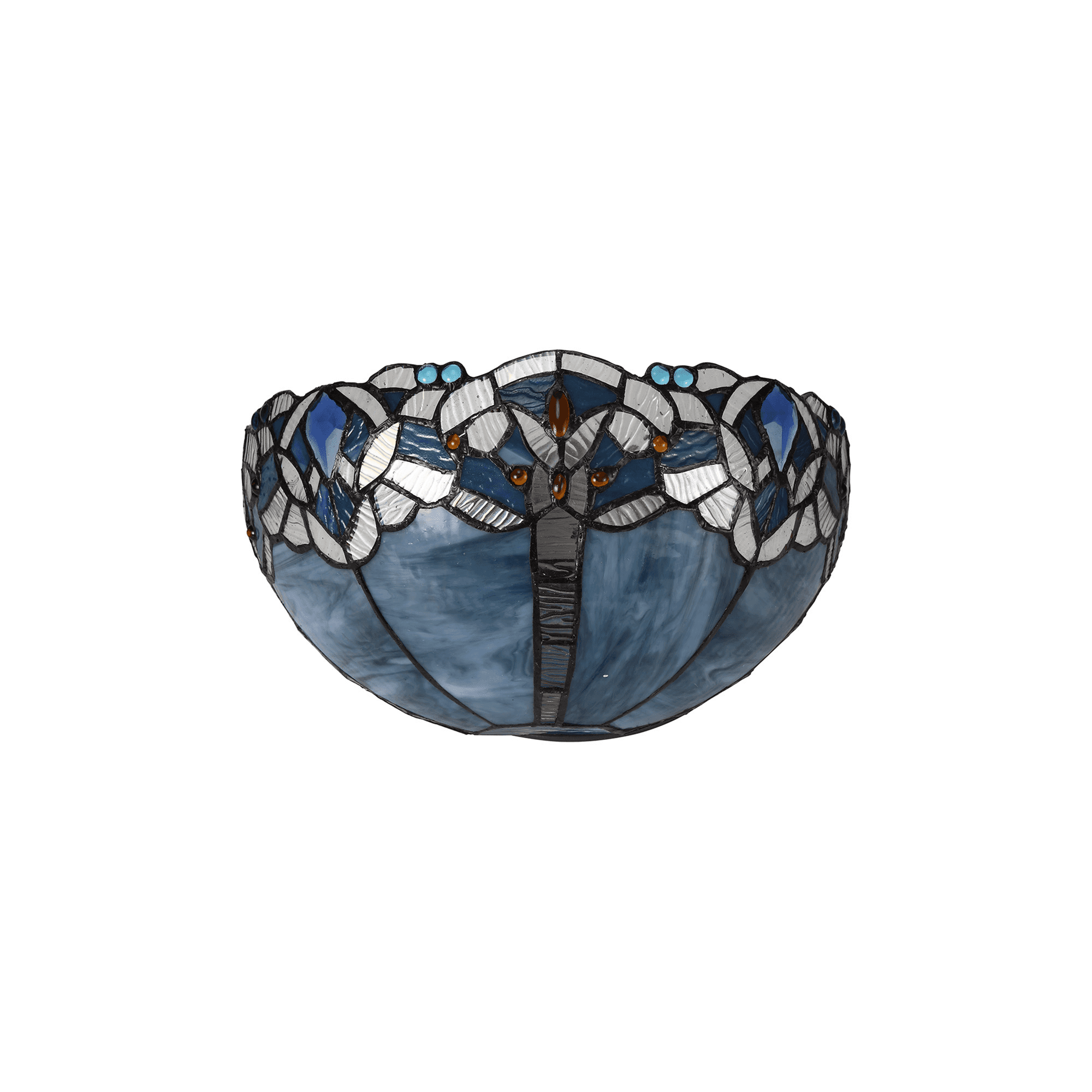 Fabula Newmans 2 Light Wall Lamp - 30cm Tiffany Shade - Blue